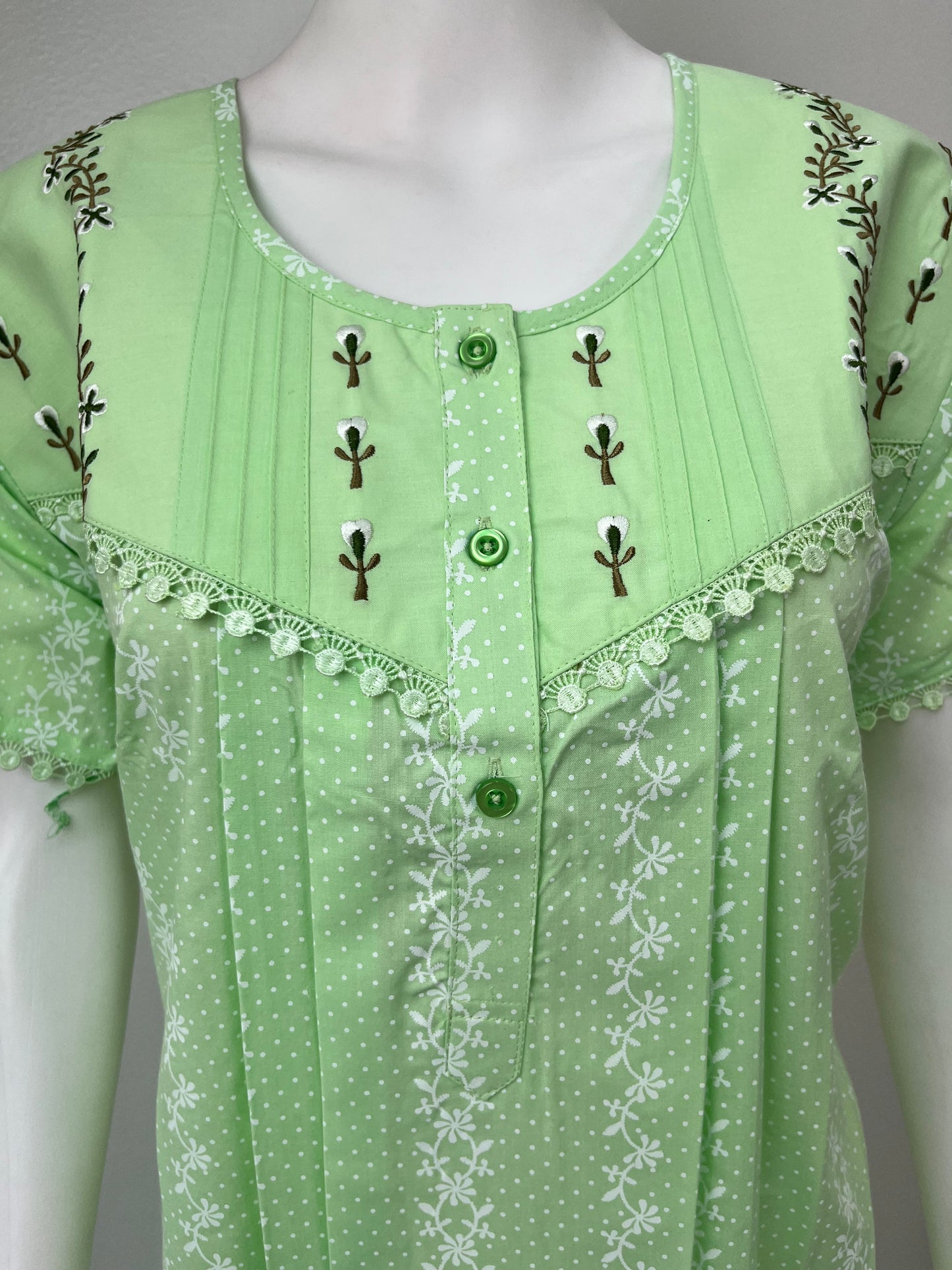 Lime Green Boutique Cotton Nighty Comfortable & Elegant