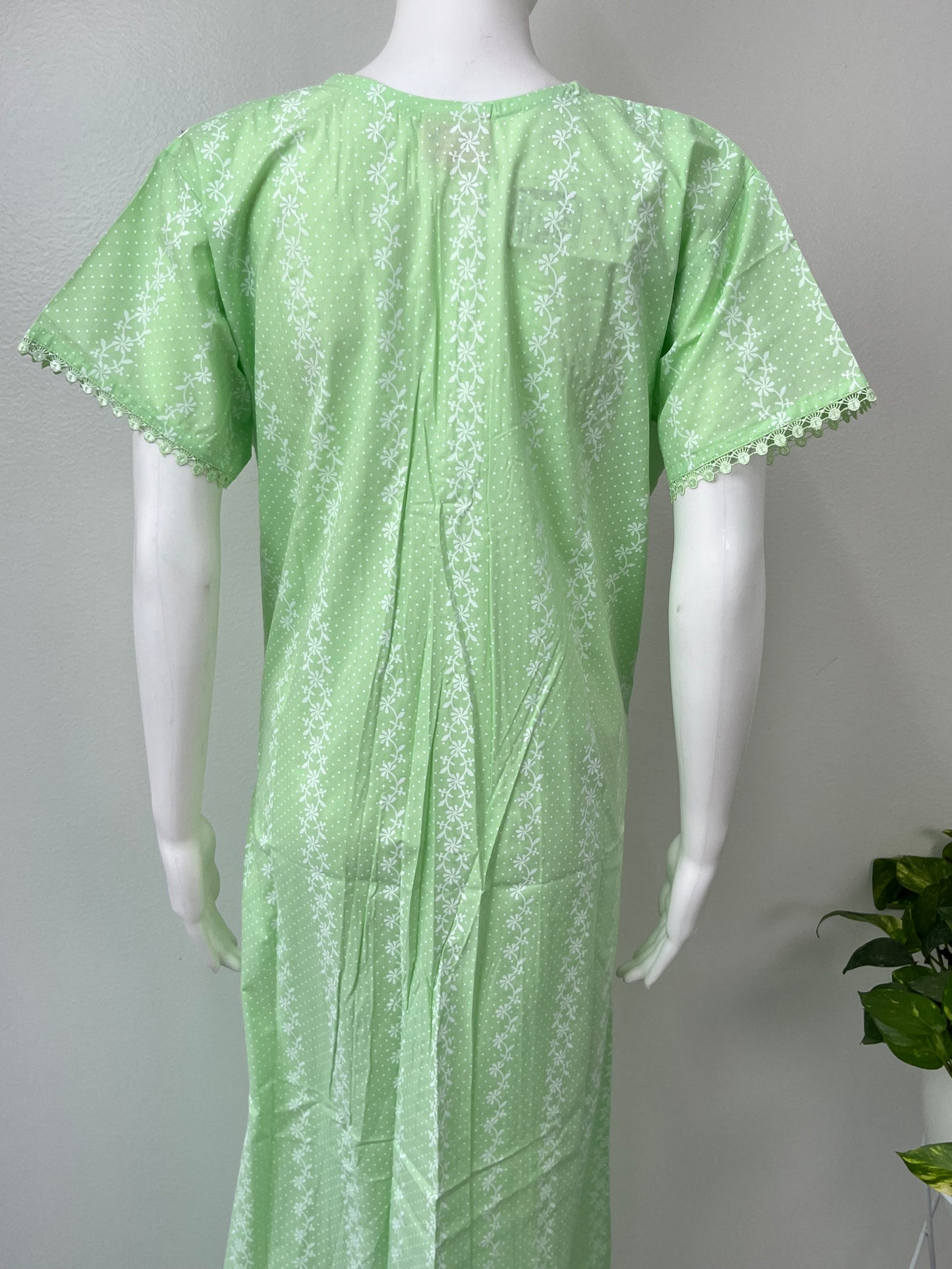 Lime Green Boutique Cotton Nighty Comfortable & Elegant