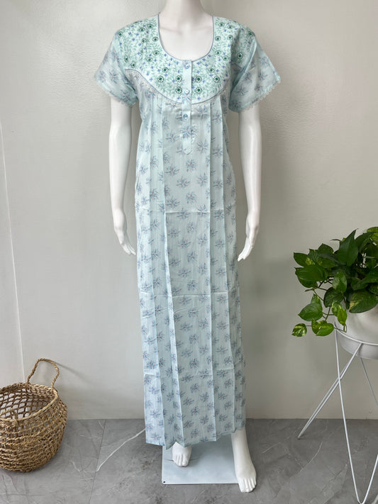 Sky Blue Boutique Cotton Nighty Soft & Comfortable