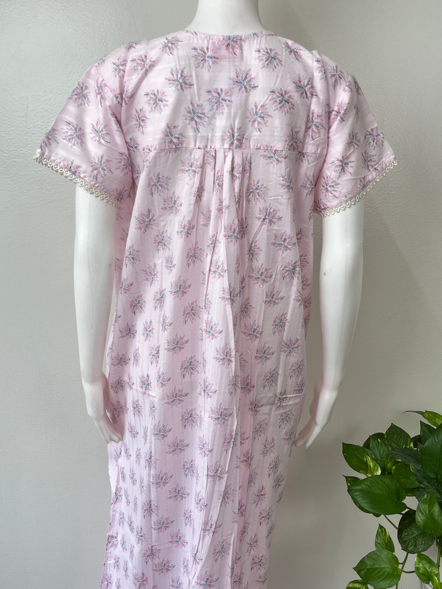 Pink Boutique Cotton Embroidered Nightgown