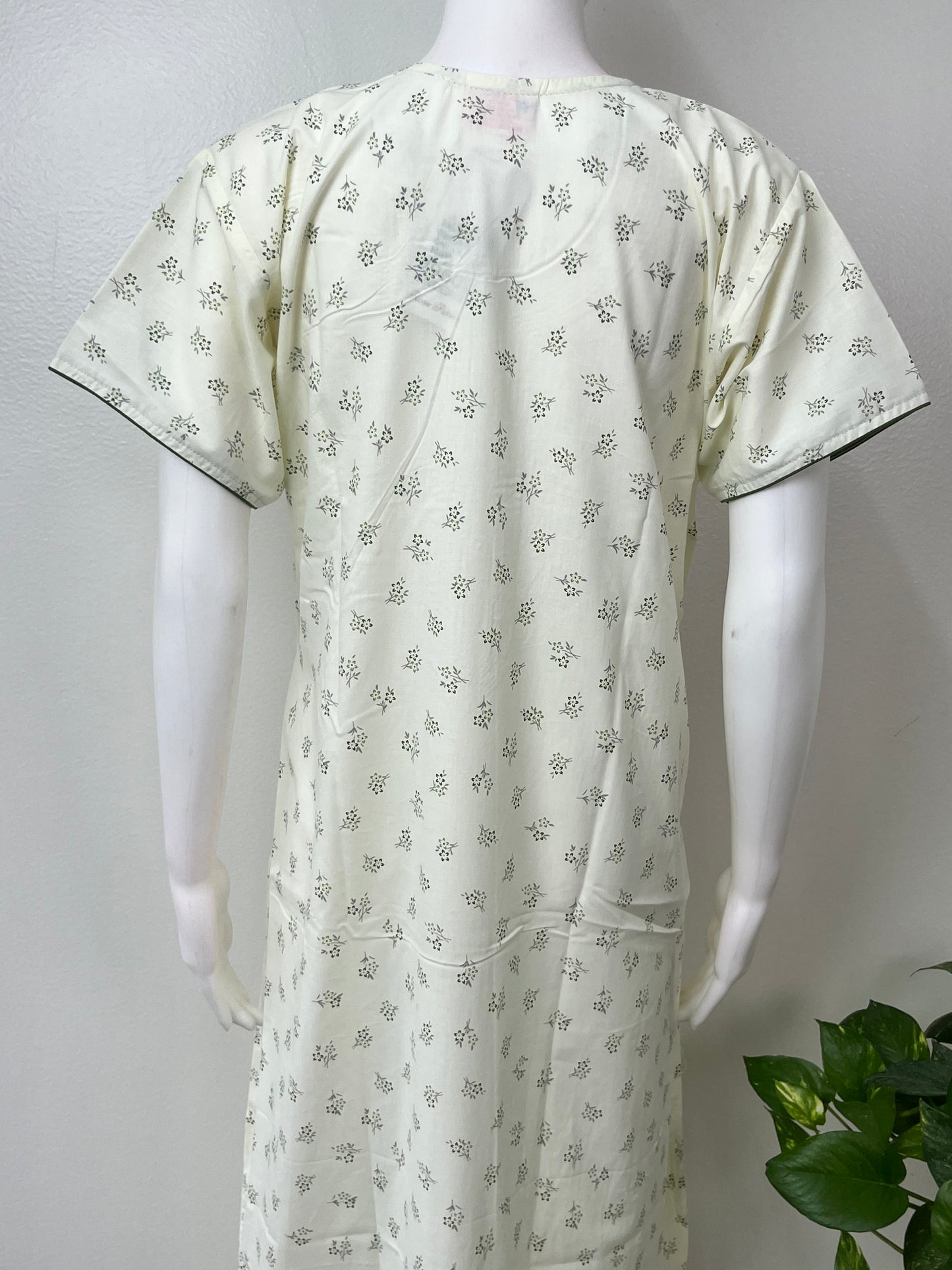 Yellow Polyester Cotton Nighty for Women