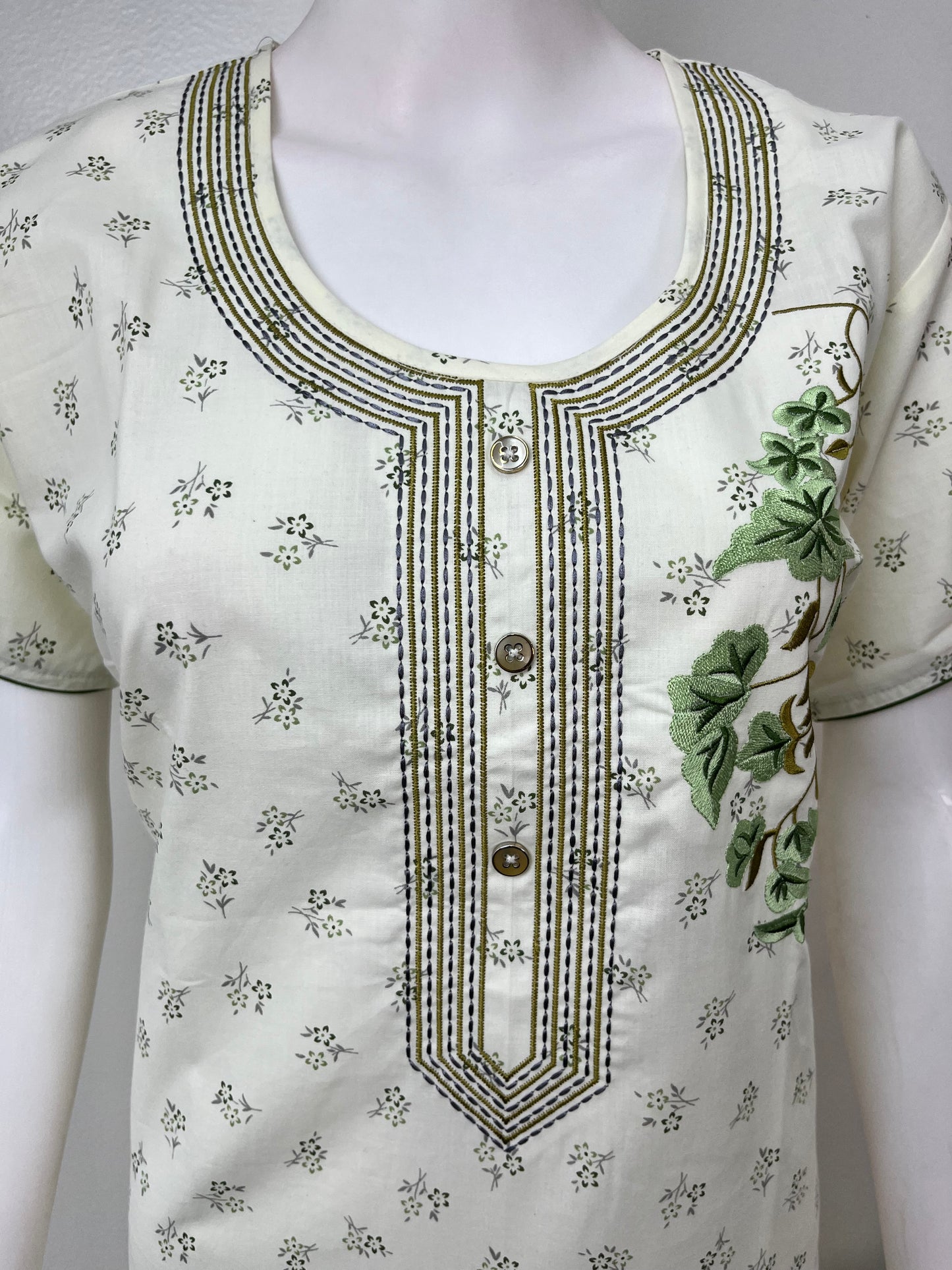 Yellow Polyester Cotton Nighty for Women