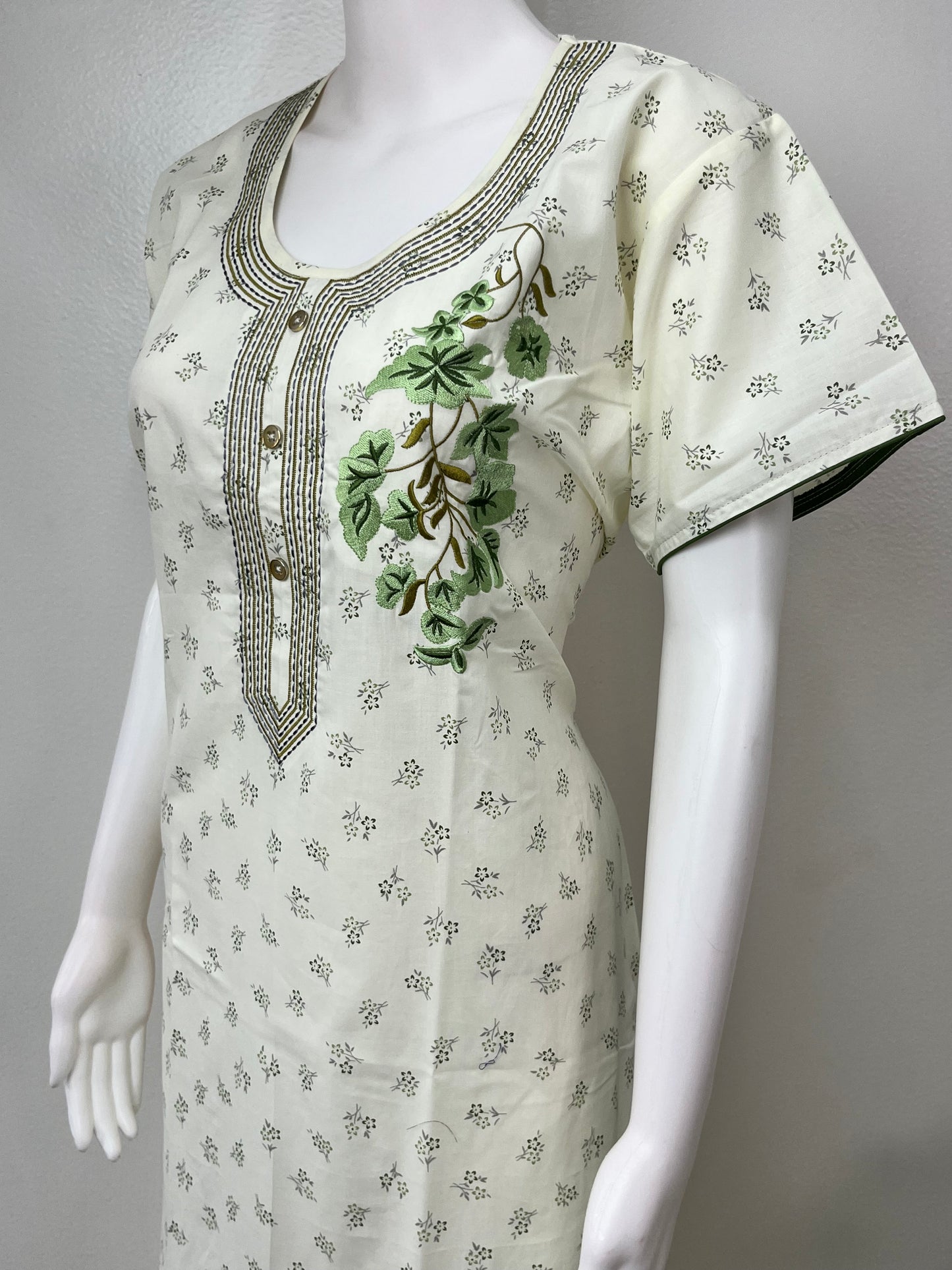 Yellow Polyester Cotton Nighty for Women