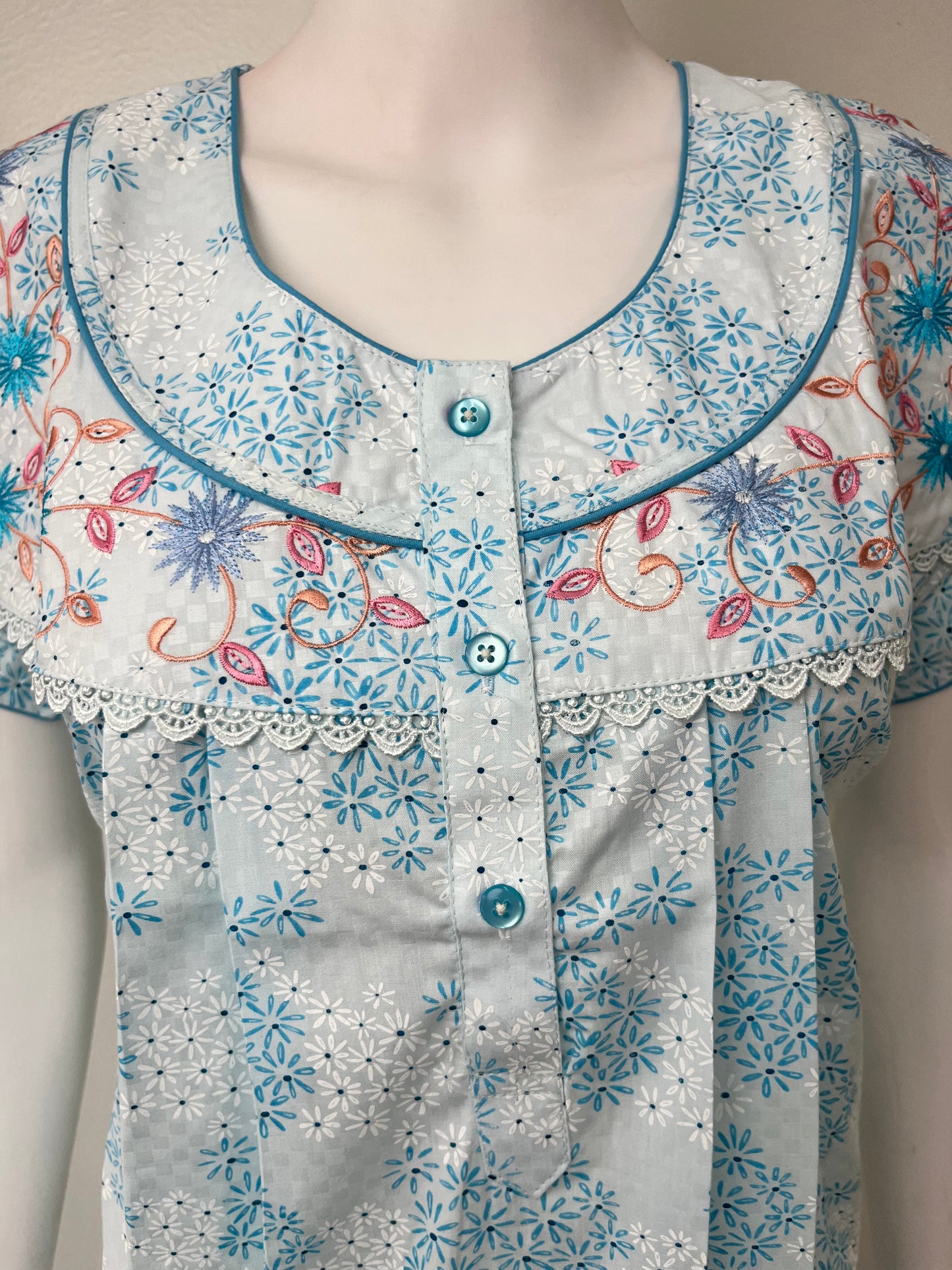 Sky Blue Boutique Cotton Nighty Elegant & Comfortable