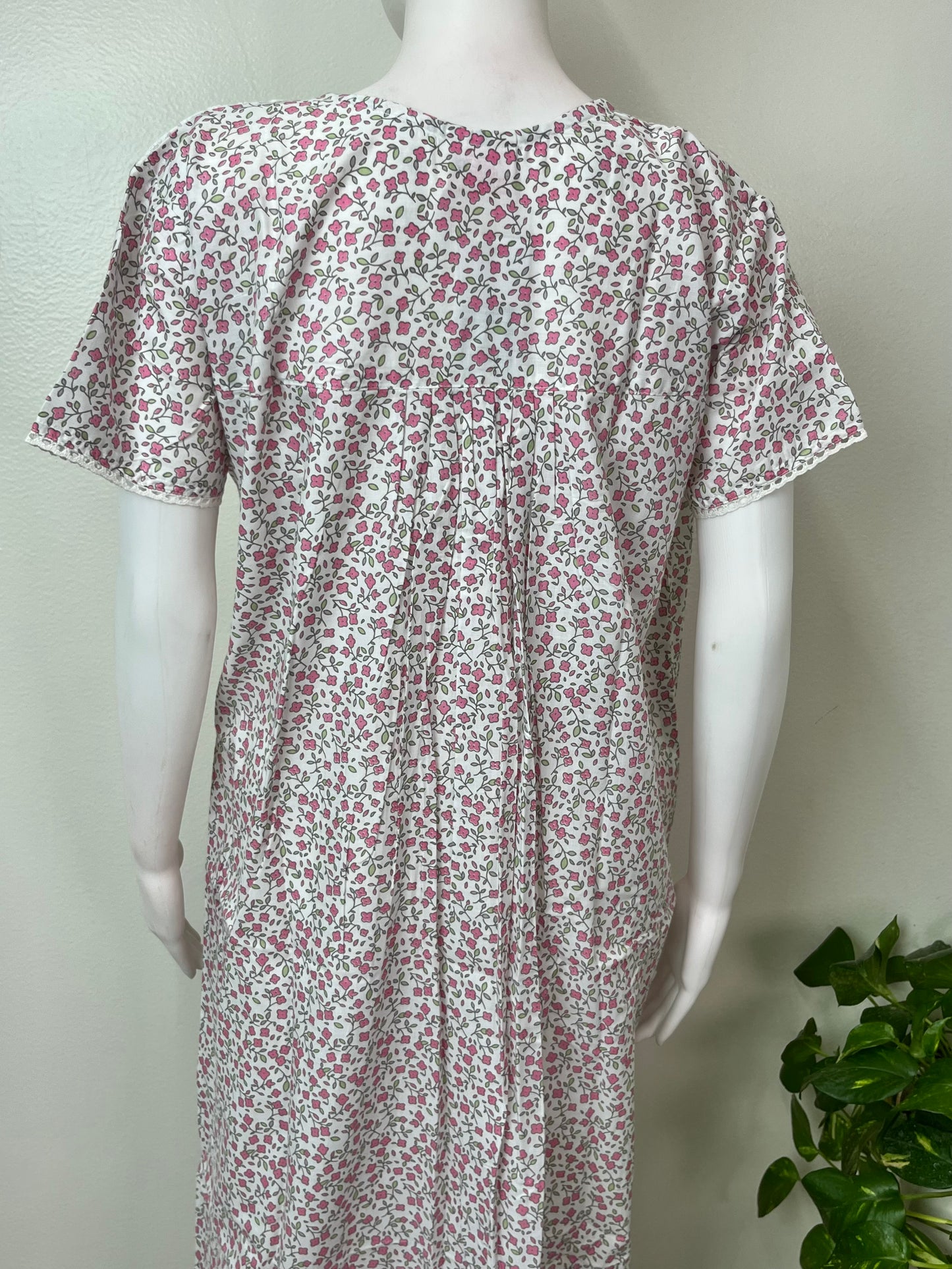 Pink Polyester Cotton Elegant Nighty