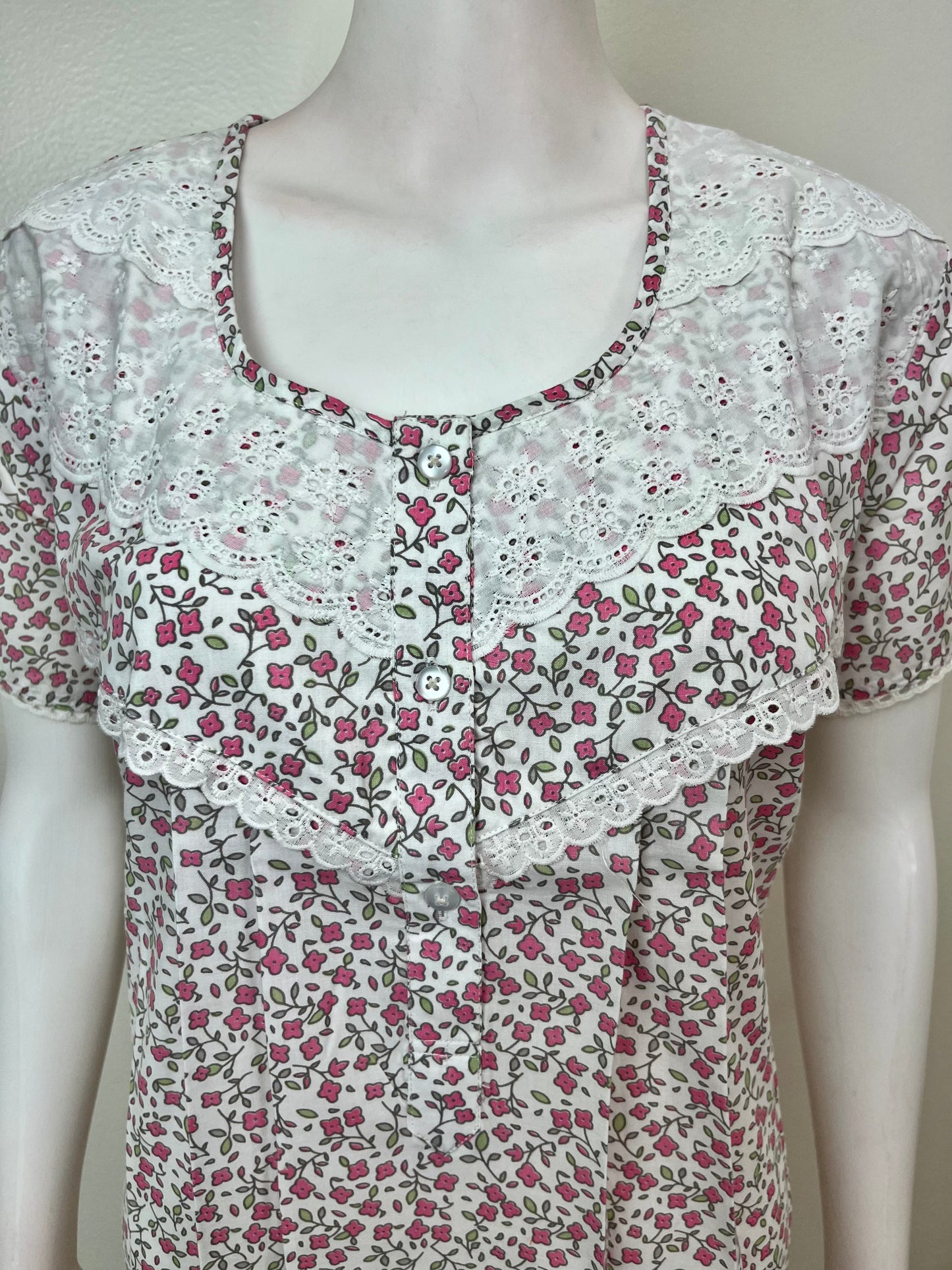 Pink Polyester Cotton Elegant Nighty