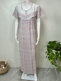 Pink Polyester Cotton Elegant Nighty