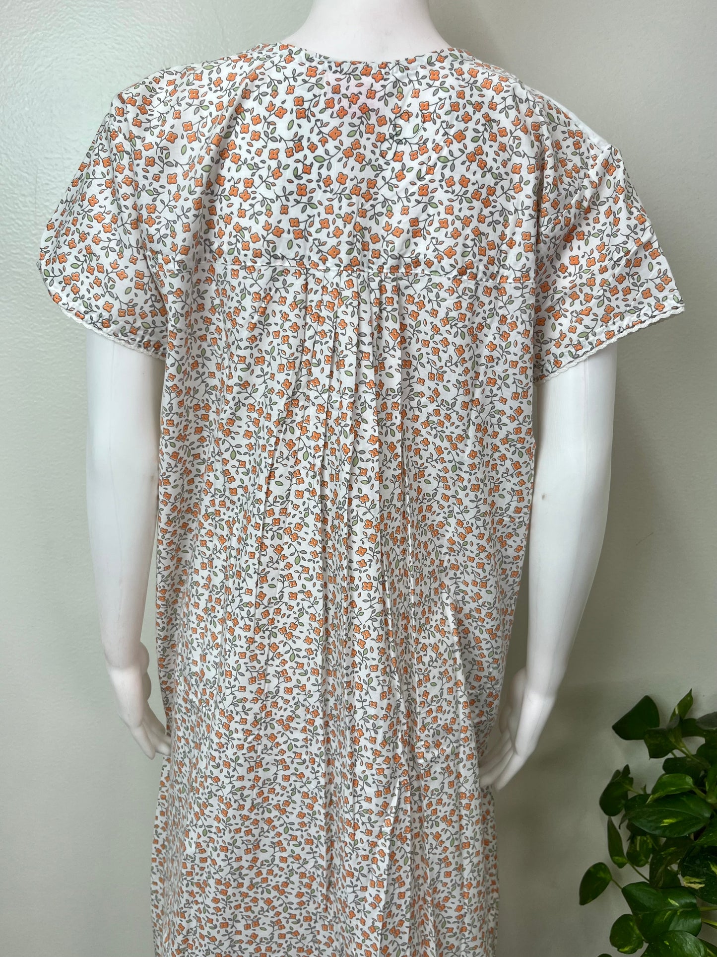 Orange Polyester Cotton Soft & Comfortable Nightgown