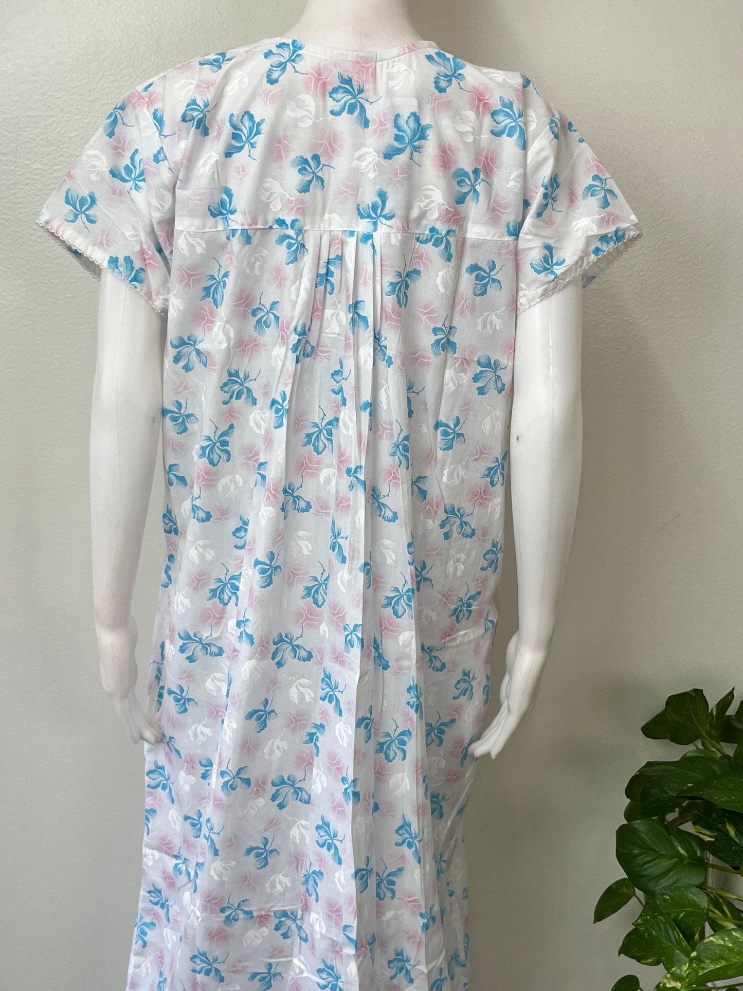 Sky Blue Polyester Cotton Nighty Soft & Comfortable