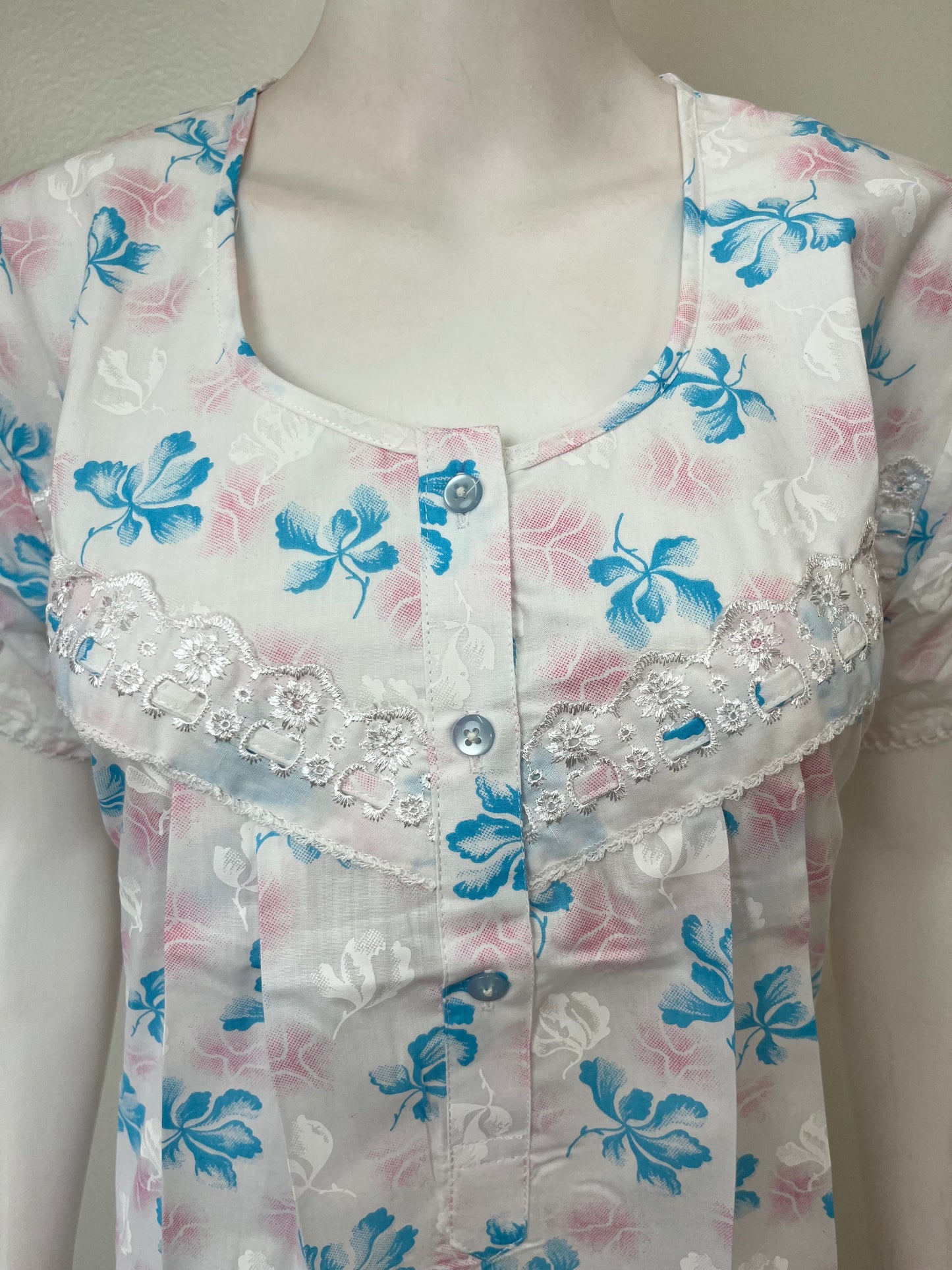 Sky Blue Polyester Cotton Nighty Soft & Comfortable