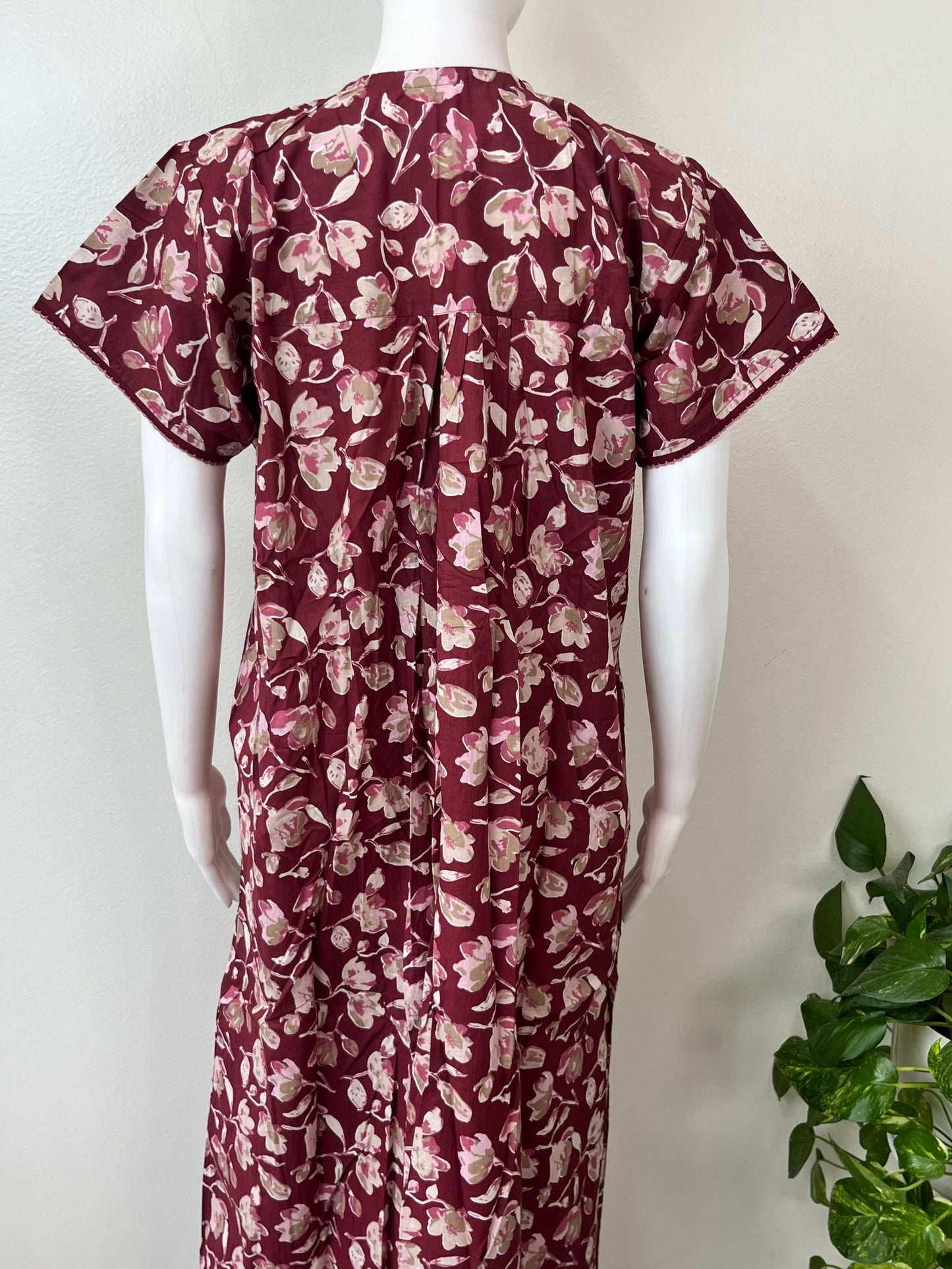 Maroon Pure Cotton Nighty Soft & Comfortable