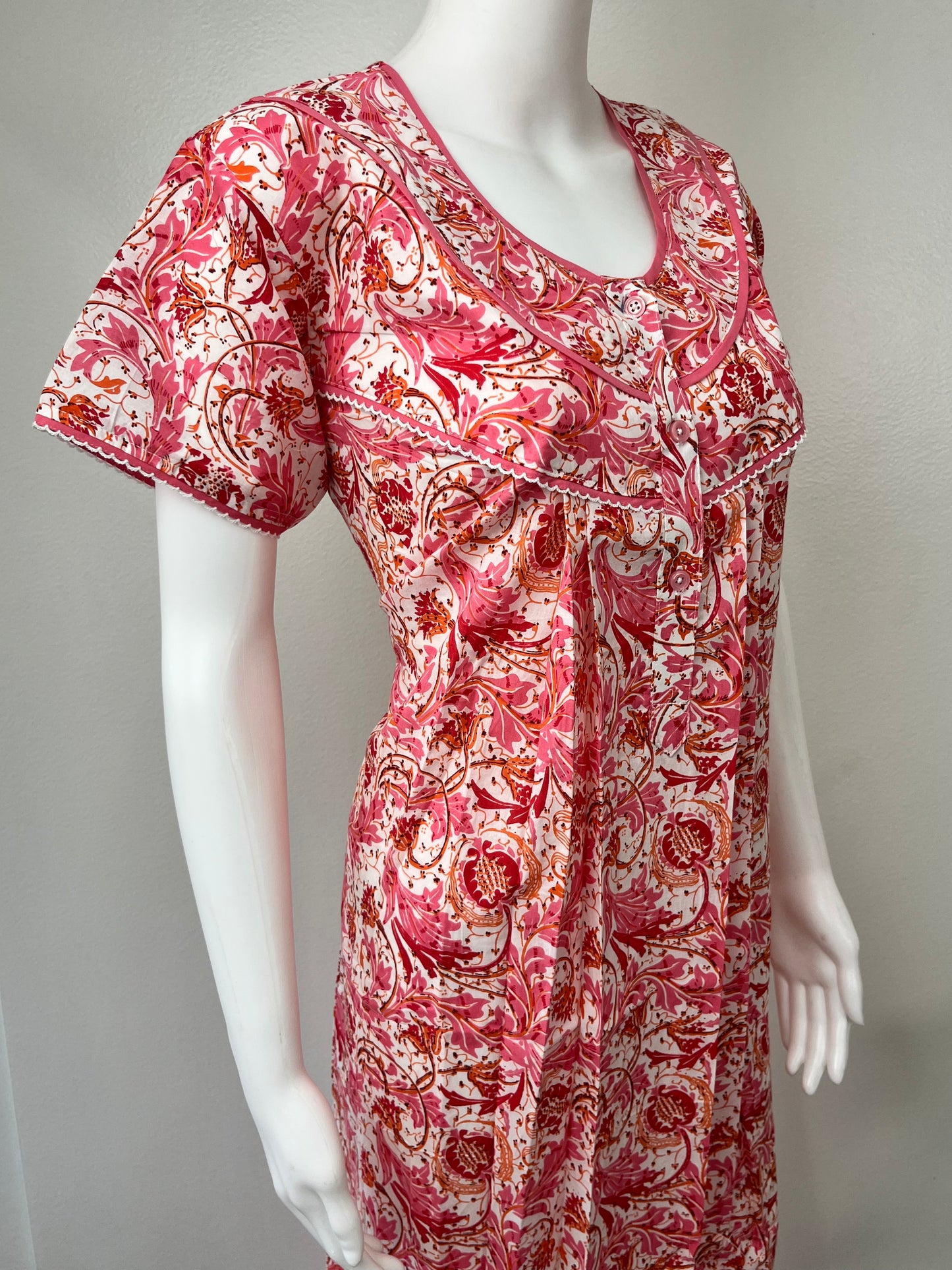 Pink 100% Cotton Nighty Comfortable & Elegant