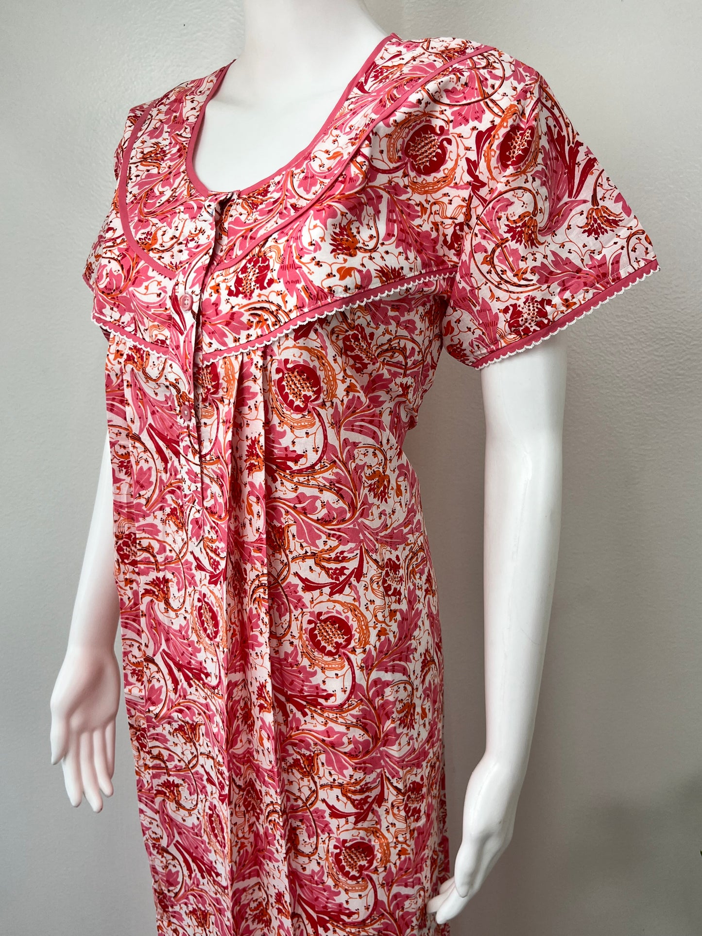 Pink 100% Cotton Nighty Comfortable & Elegant