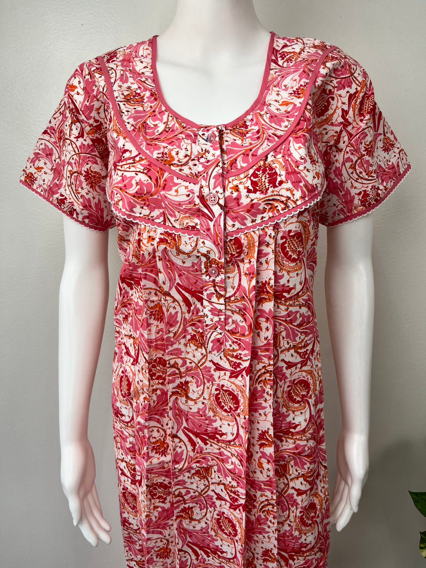 Pink 100% Cotton Nighty Comfortable & Elegant