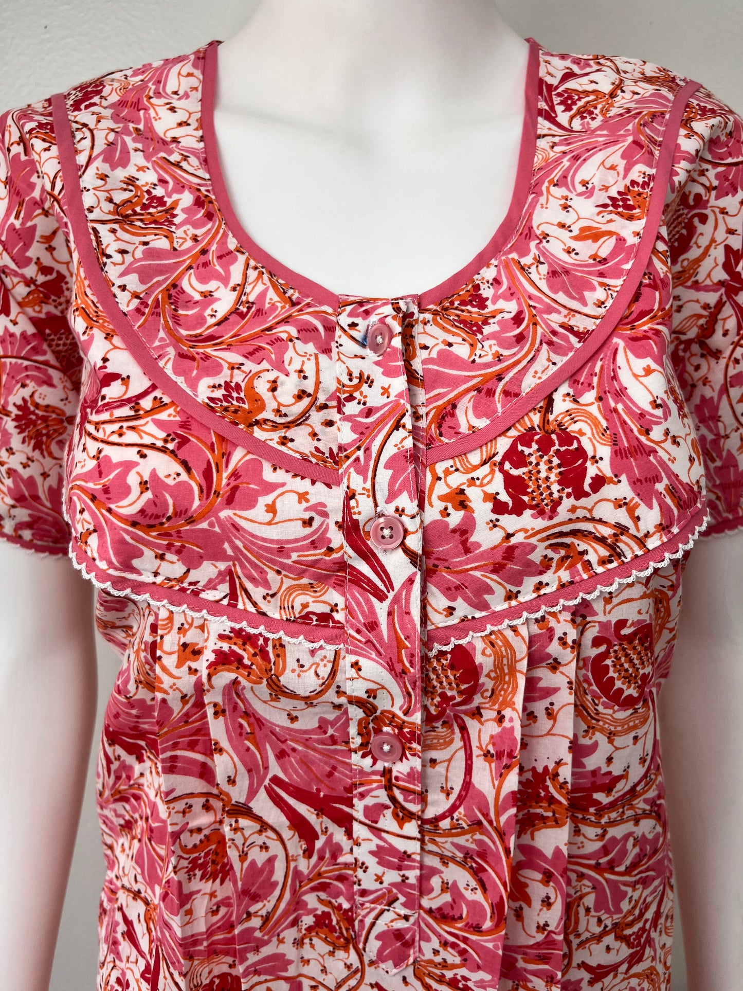 Pink 100% Cotton Nighty Comfortable & Elegant