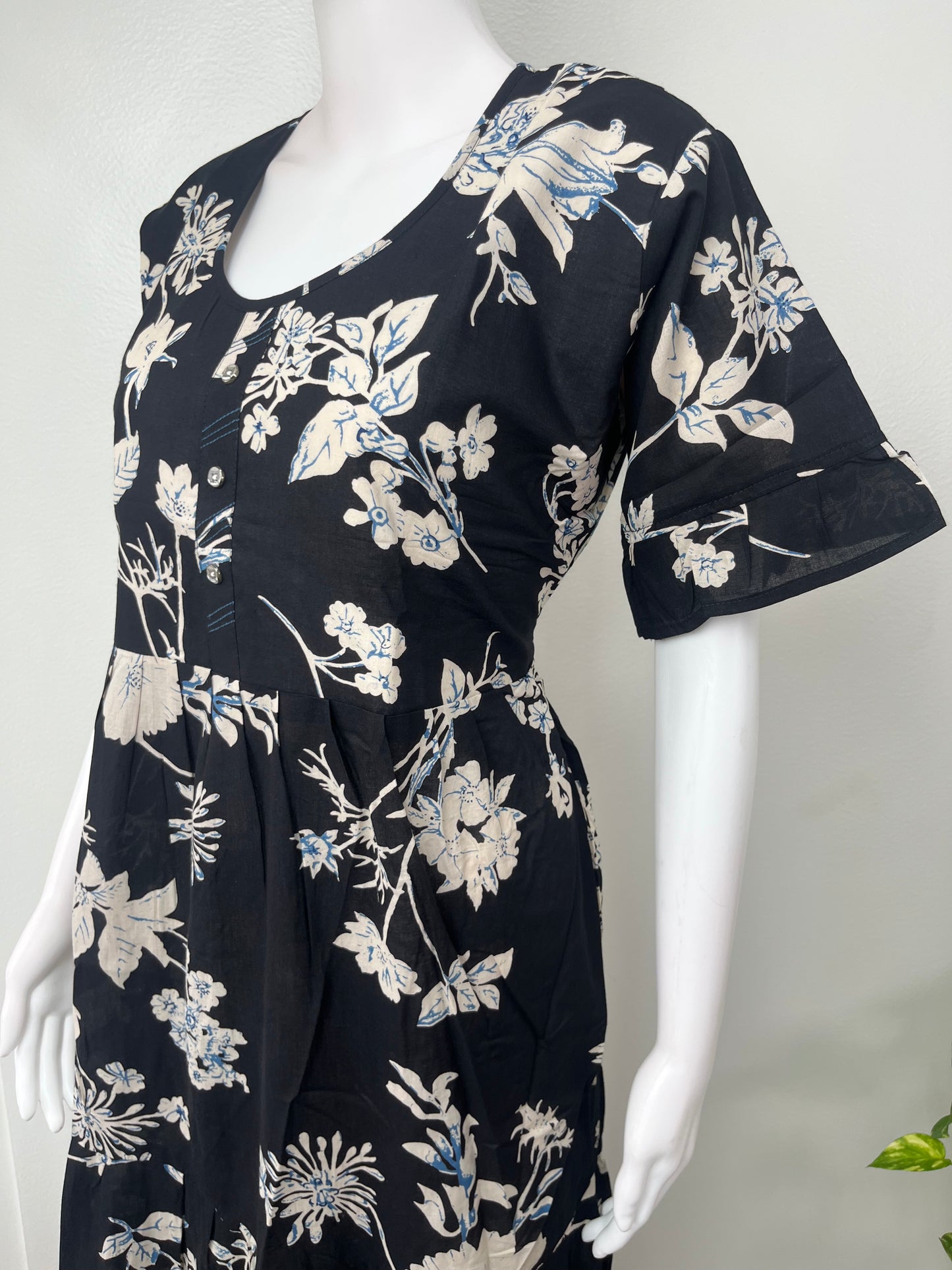Black Frock Style Cambric Cotton Elegant Nighty
