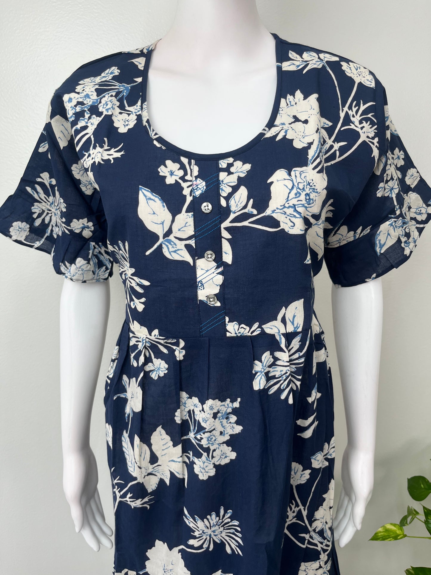 Floral Umbrella Style Cambric Cotton Nighty
