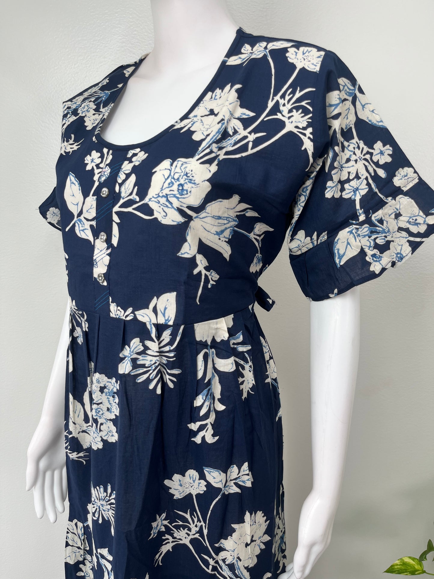 Floral Umbrella Style Cambric Cotton Nighty