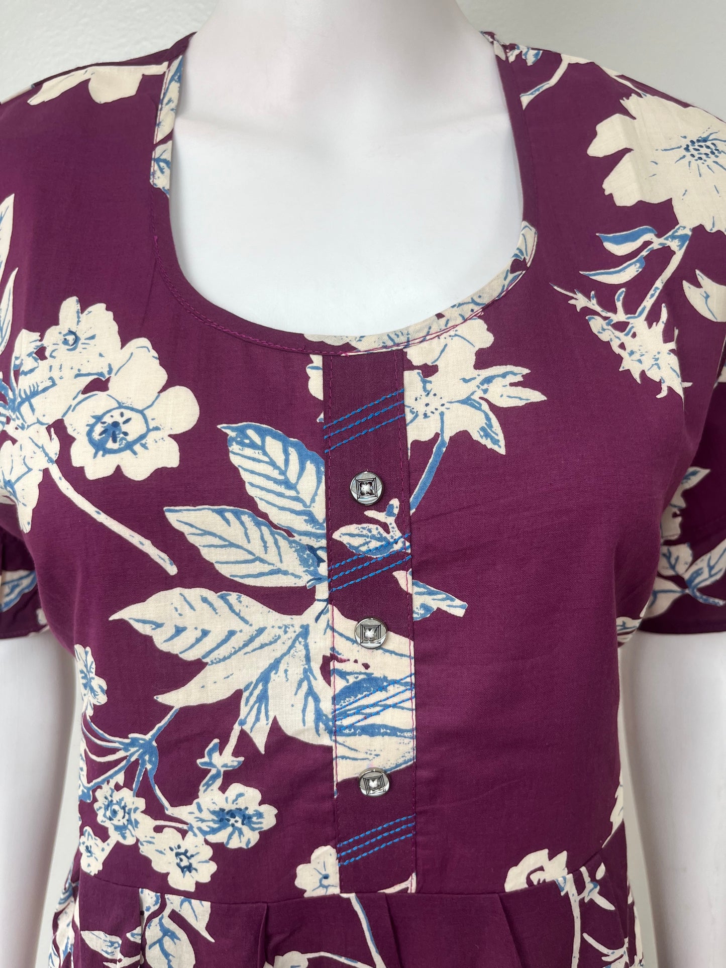 Purple Umbrella Style Cambric Cotton Nightgown