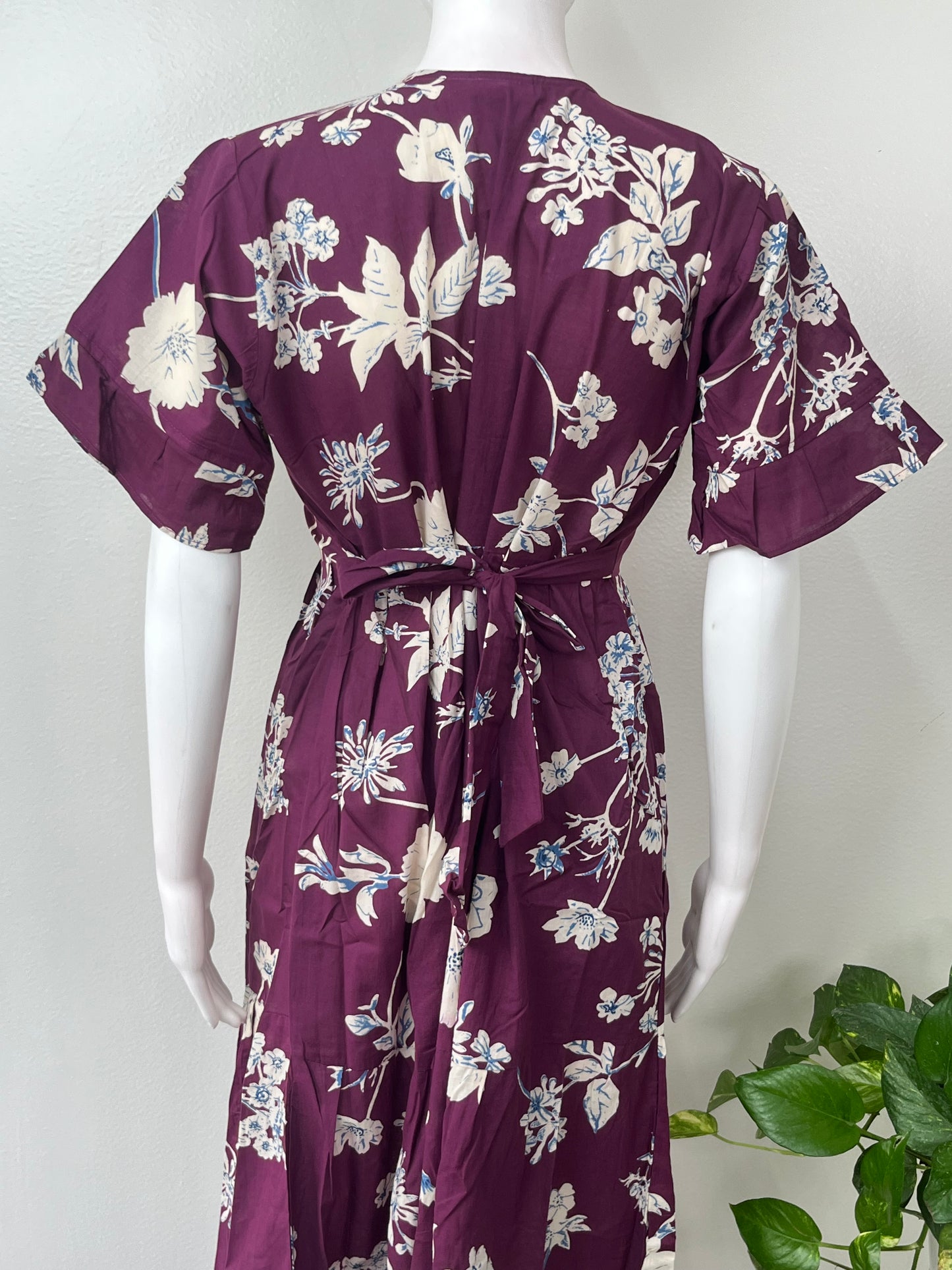 Purple Umbrella Style Cambric Cotton Nightgown
