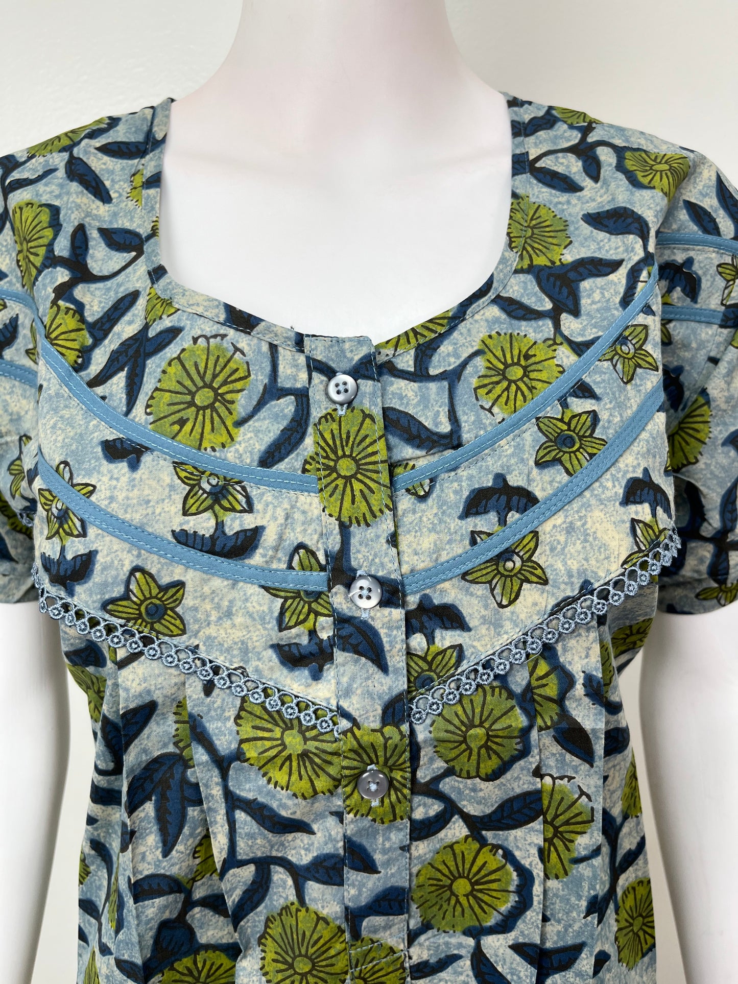 Floral Cambric Cotton Nighty for Women