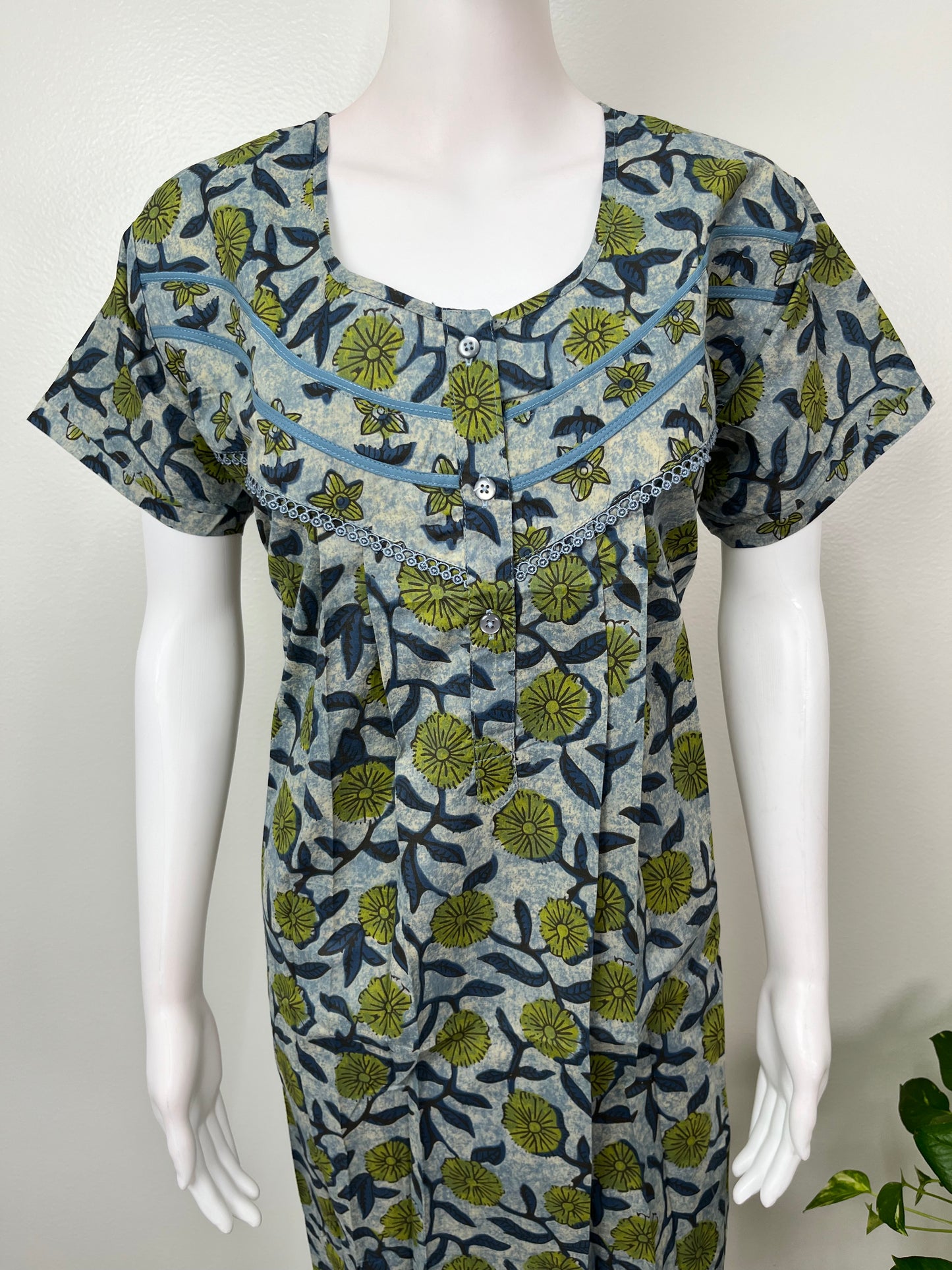 Floral Cambric Cotton Nighty for Women
