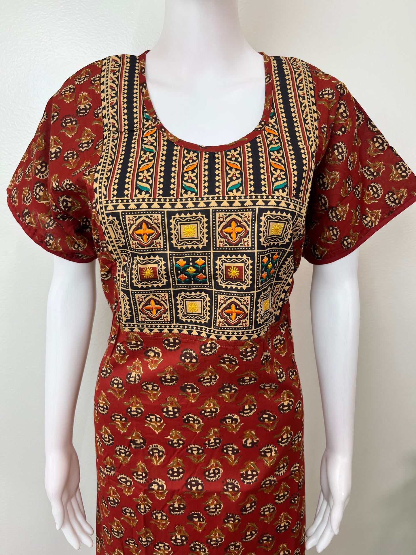 Kalamkari Printed Cambric Cotton Nighty
