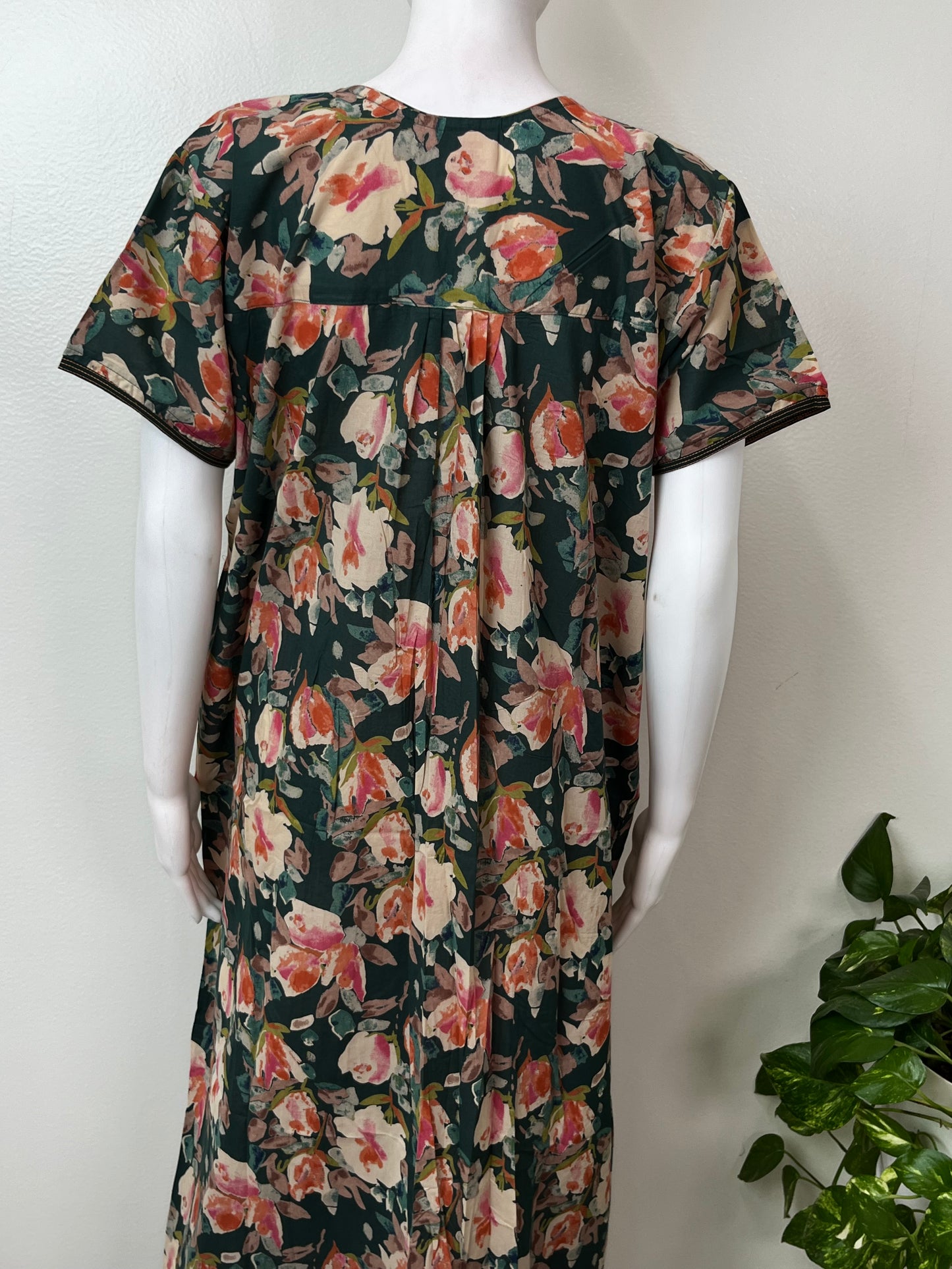 Bottle Green Cambric Cotton Nighty Soft & Comfortable