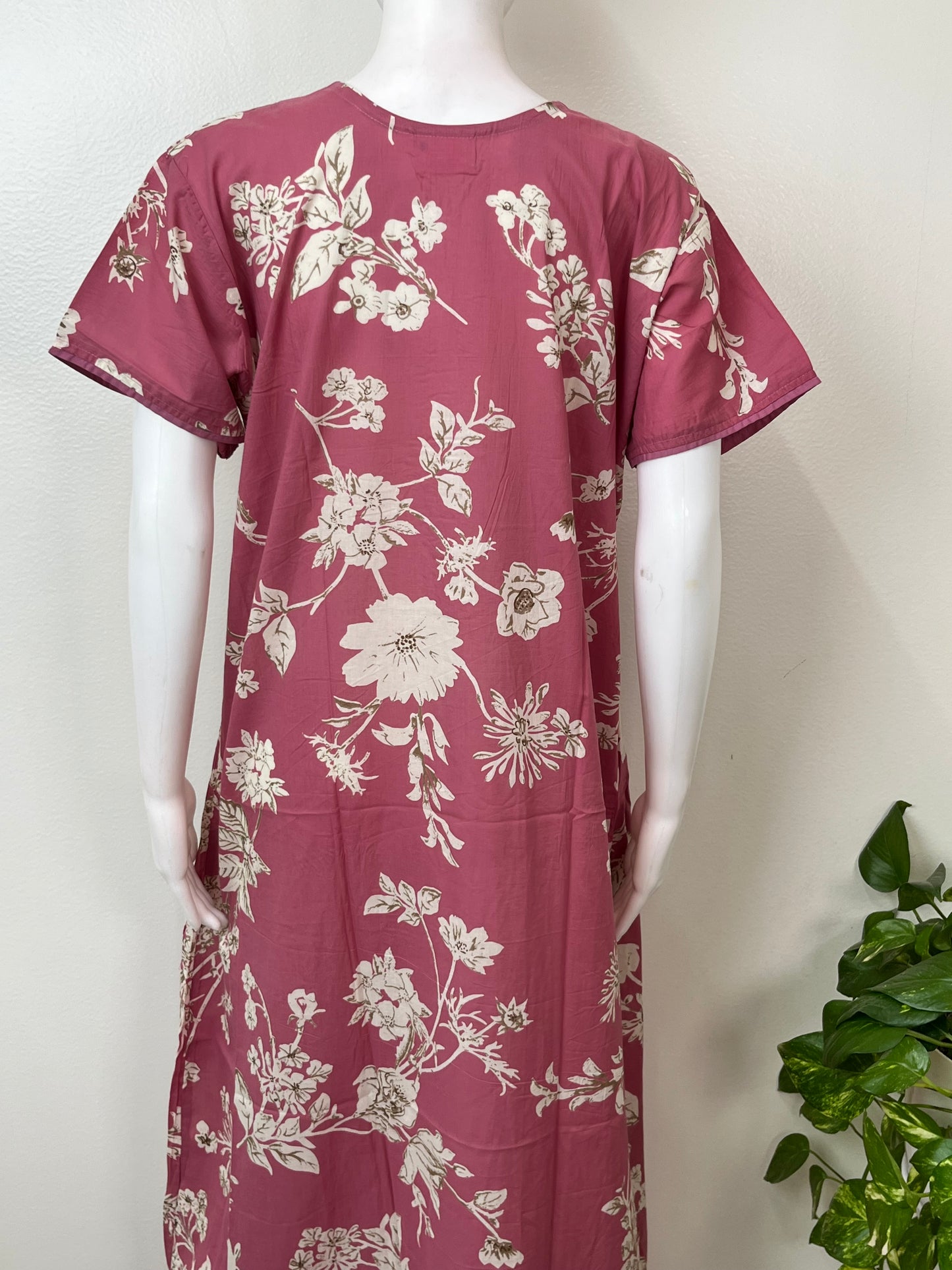 Peach Cambric Cotton Elegant Nightgown