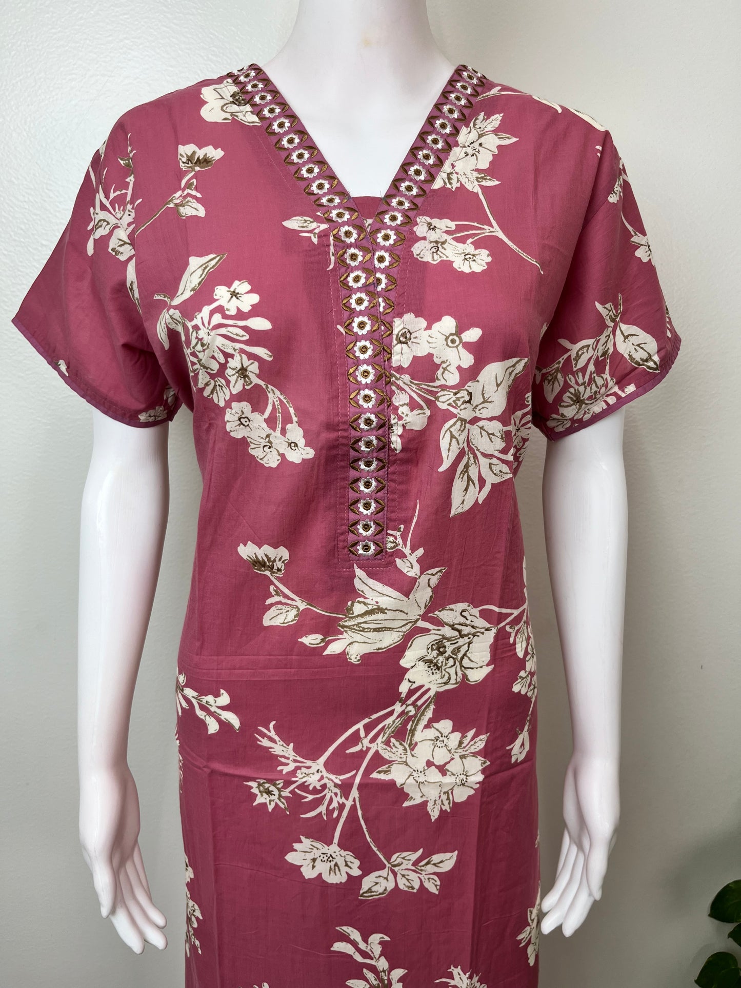 Peach Cambric Cotton Elegant Nightgown