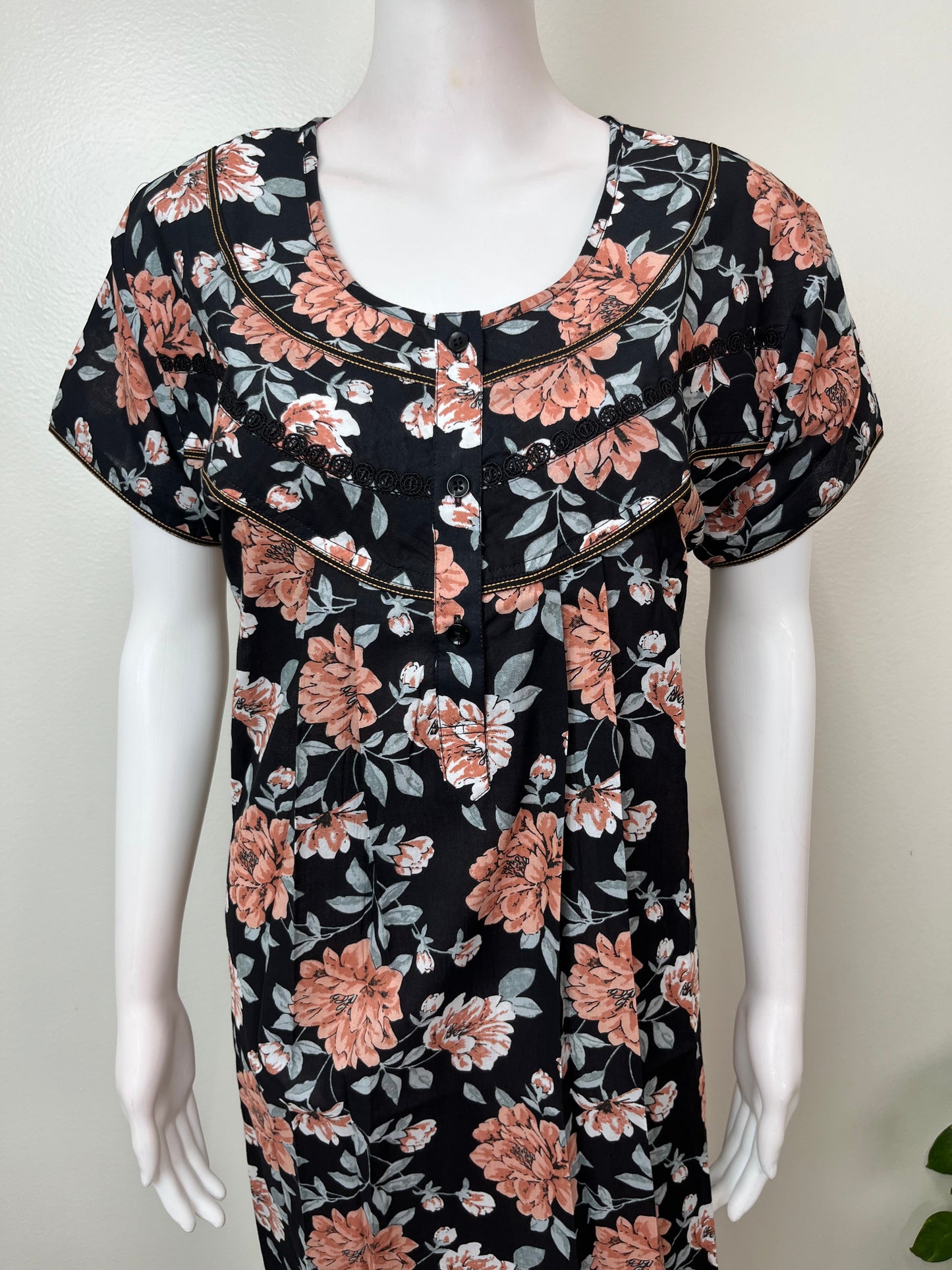Floral Cambric Cotton Nighty Elegant & Breathable