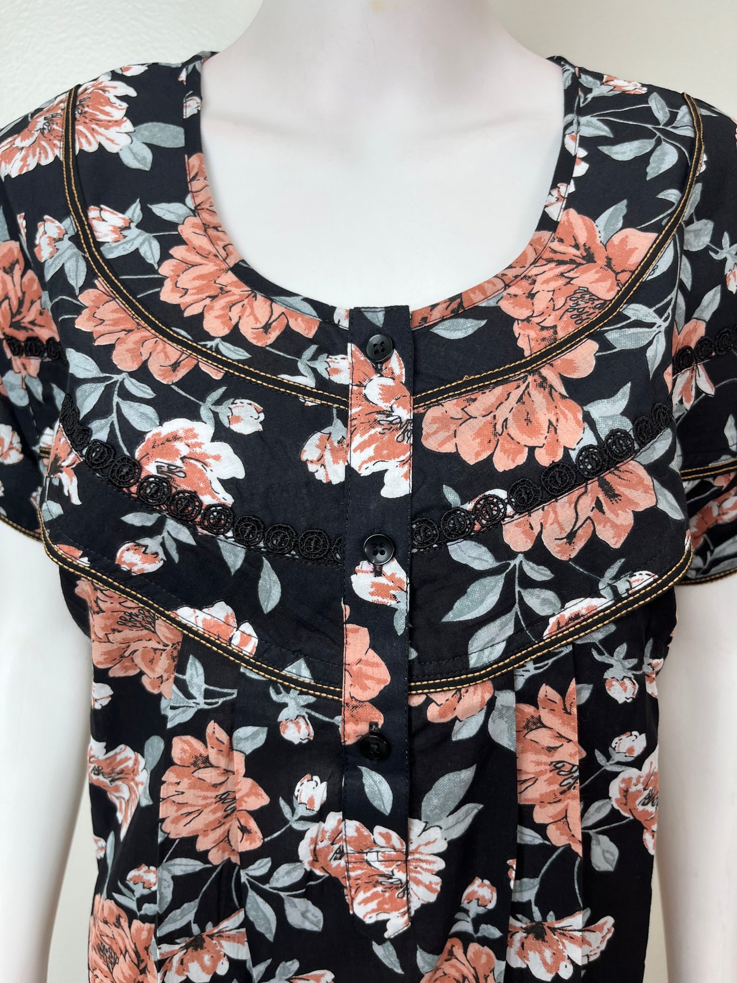 Floral Cambric Cotton Nighty Elegant & Breathable