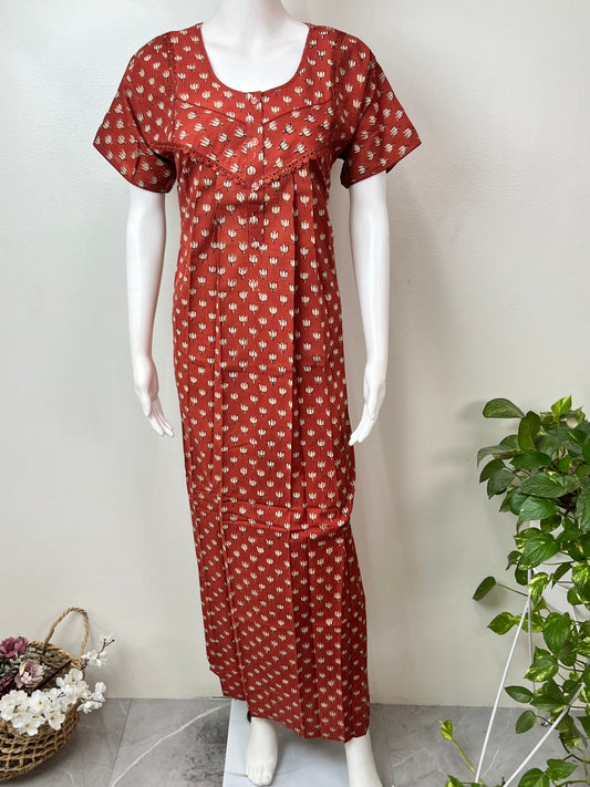 Pleated Style Pure Cotton Nightgown