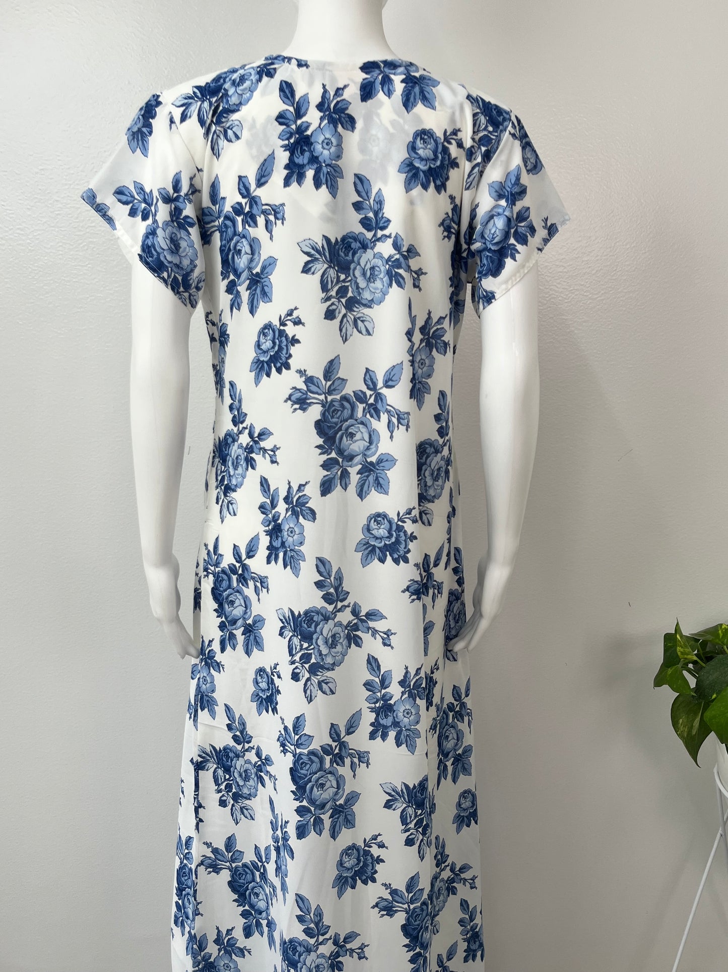 Navy Bloom Lace Luxury in Chiffon Nighty