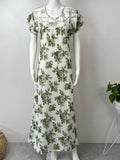 Serene Lace & Leaf Chiffon Nightgown for Women