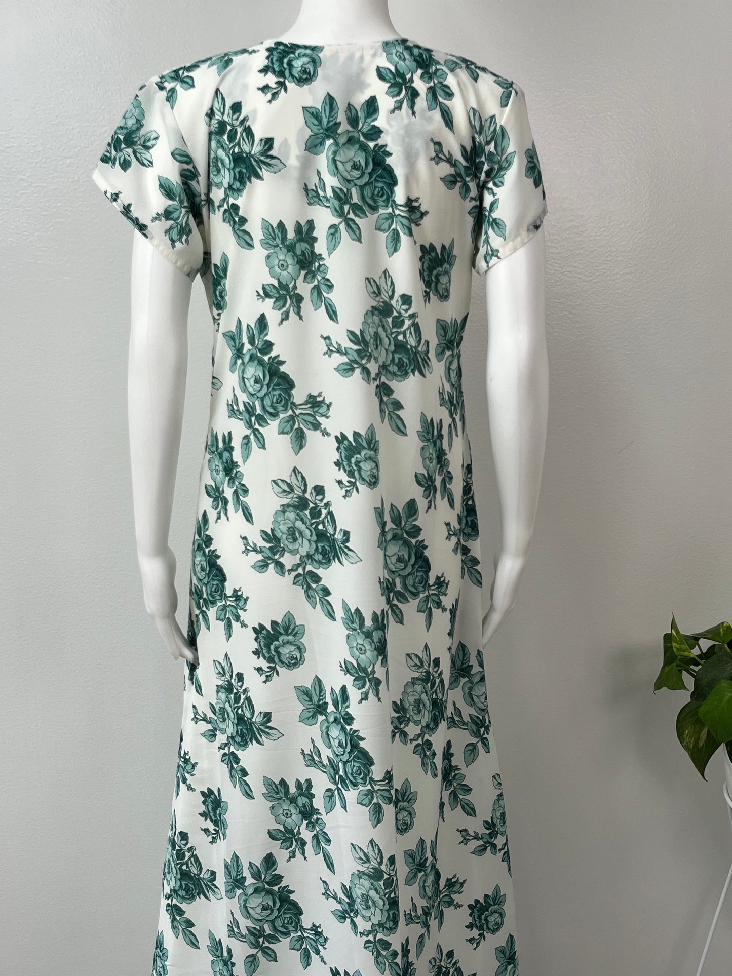 Green Flora Chiffon Soft & Breathable Nighty for Women