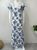 Navy Bloom Lace Luxury in Chiffon Nighty