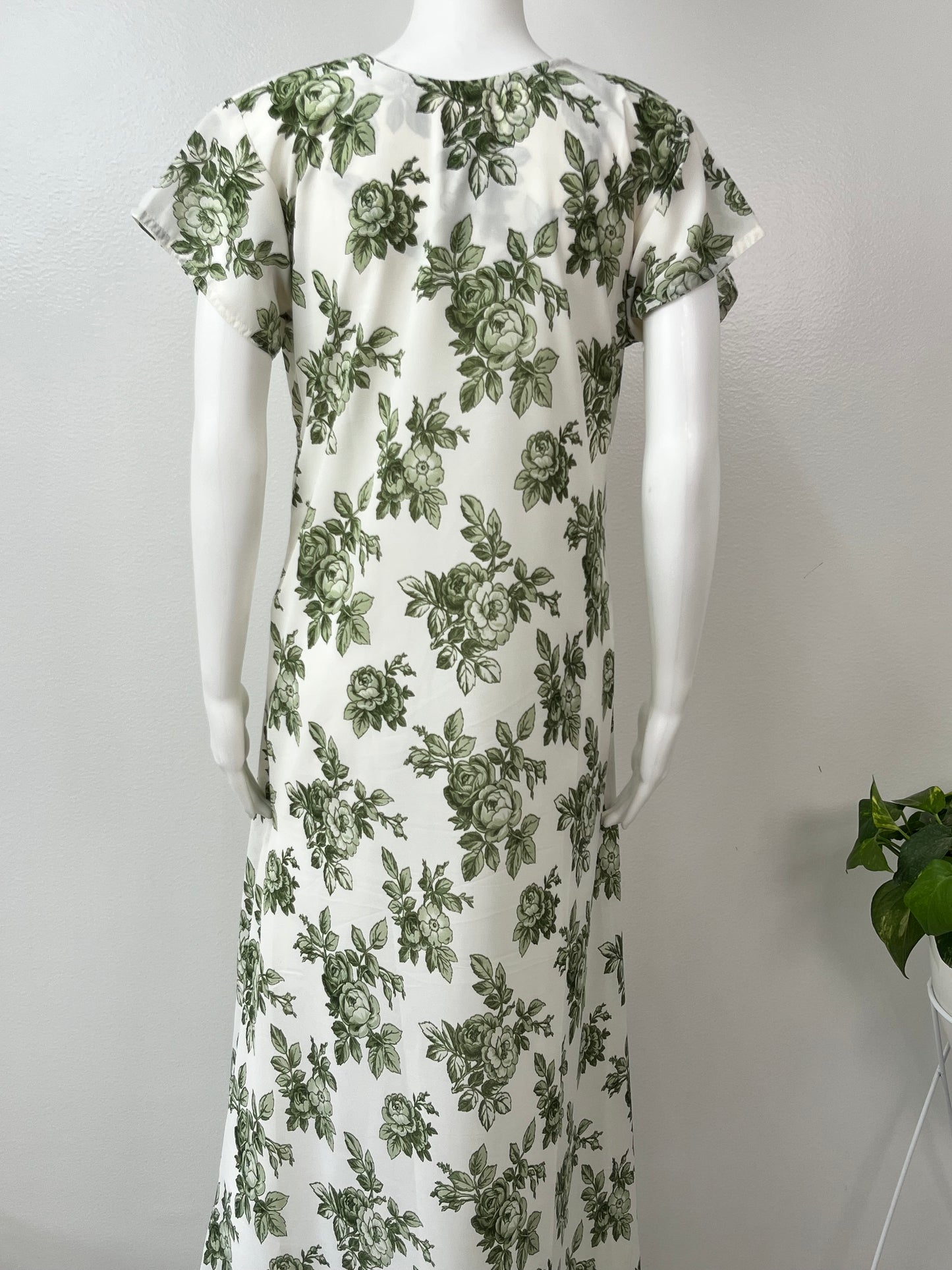 Serene Lace & Leaf Chiffon Nightgown for Women
