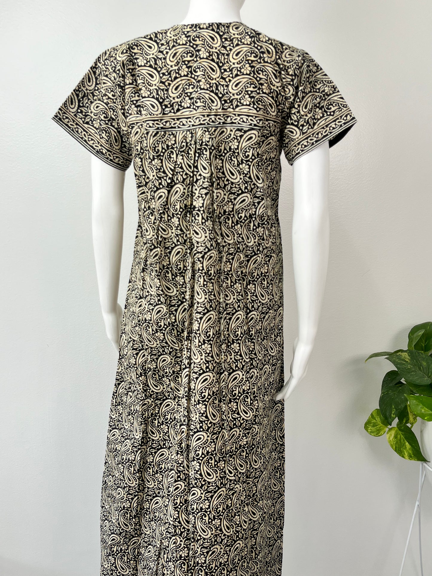 Black 100% Cotton Nighty with delicate Embroidery