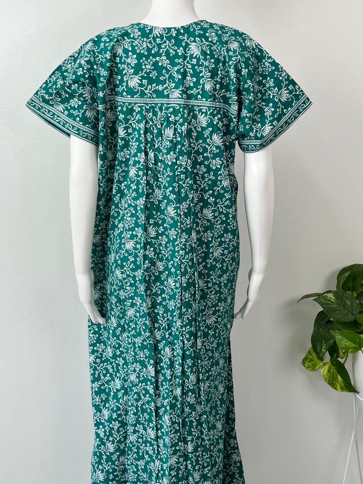 Sea Green Pure Cotton Nightgown for Women