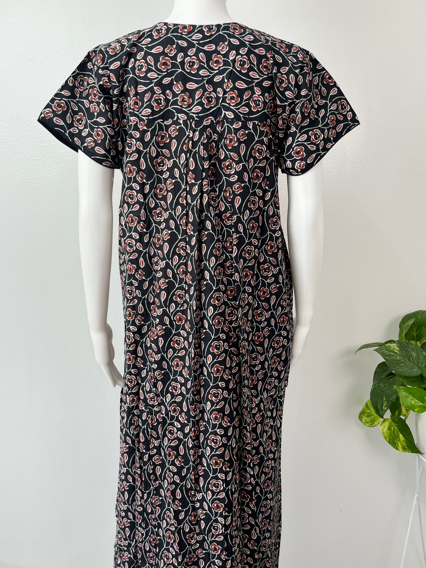 Black 100% Cotton Nightgown Comfortable & Elegant for Women