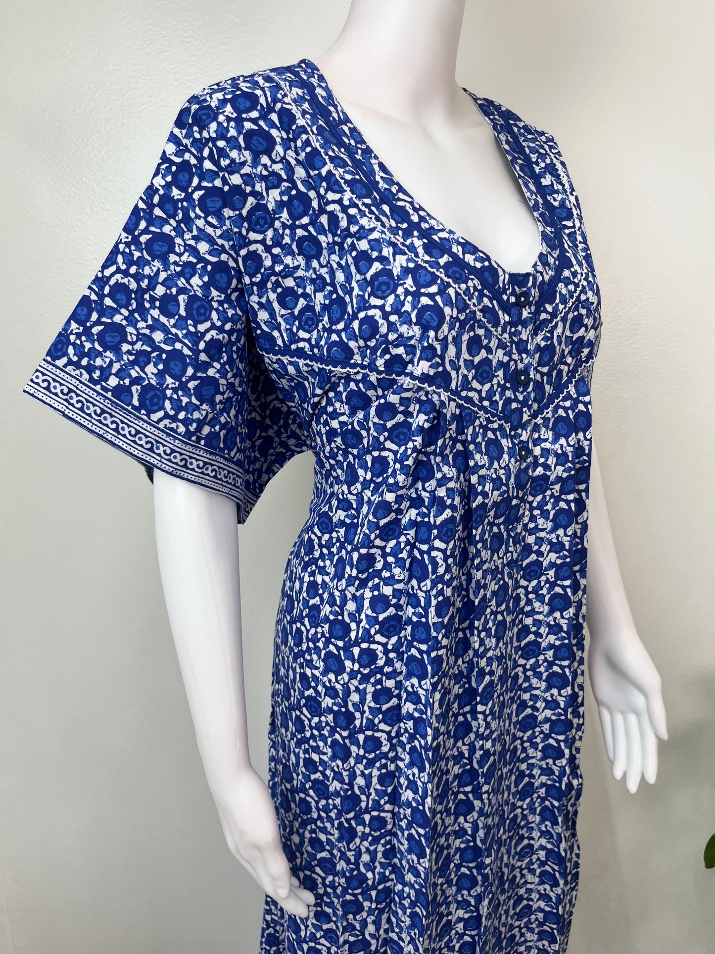 Royal Blue Pure Cotton Nighty for Women