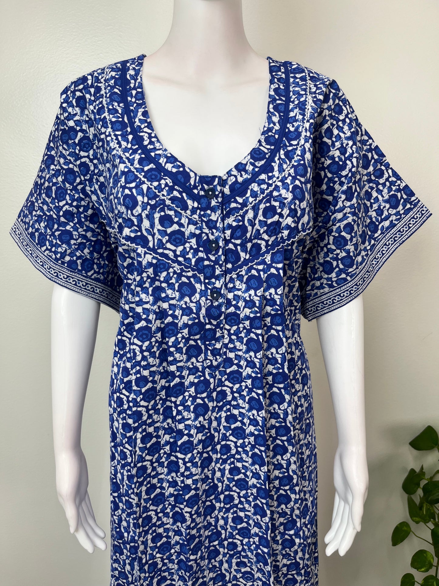 Royal Blue Pure Cotton Nighty for Women