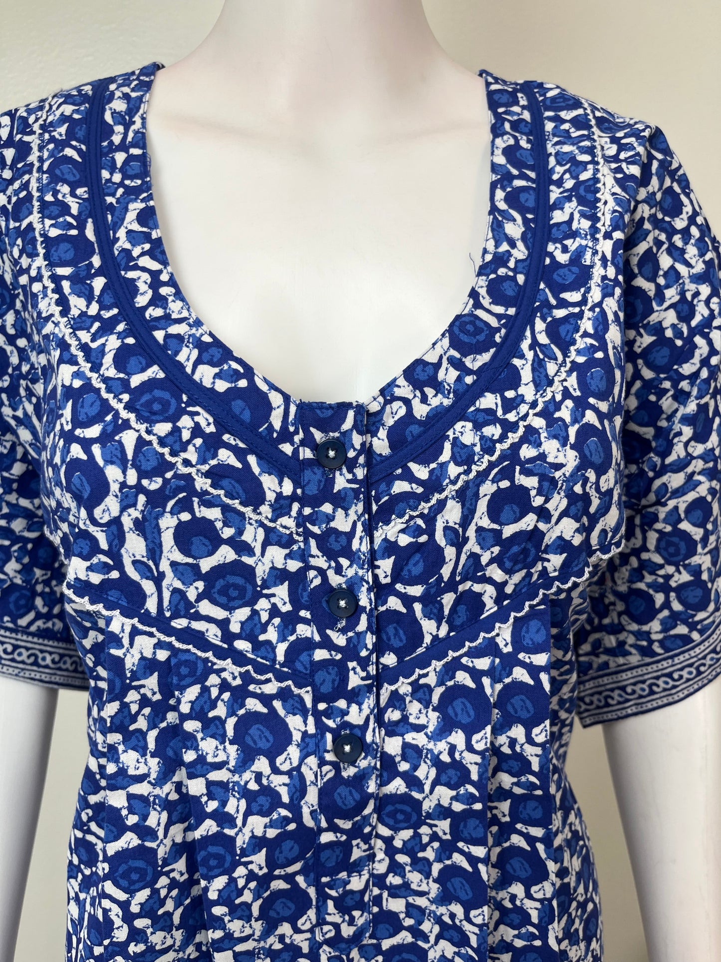 Royal Blue Pure Cotton Nighty for Women