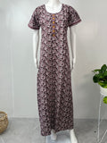 Maroon Printed Pure Cotton Nightgown Soft and Comfortable