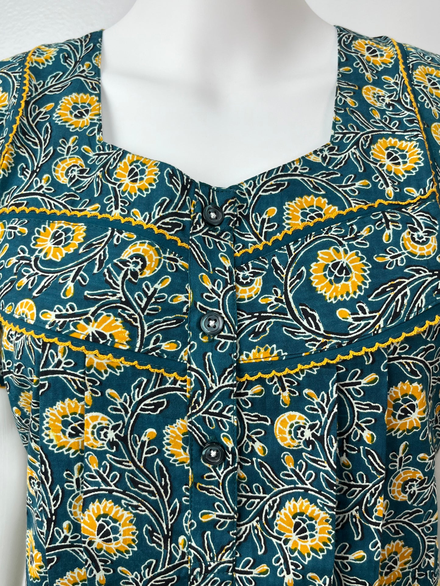 Turquoise Blue Printed Pure Cotton Nighty Soft and Comfortable