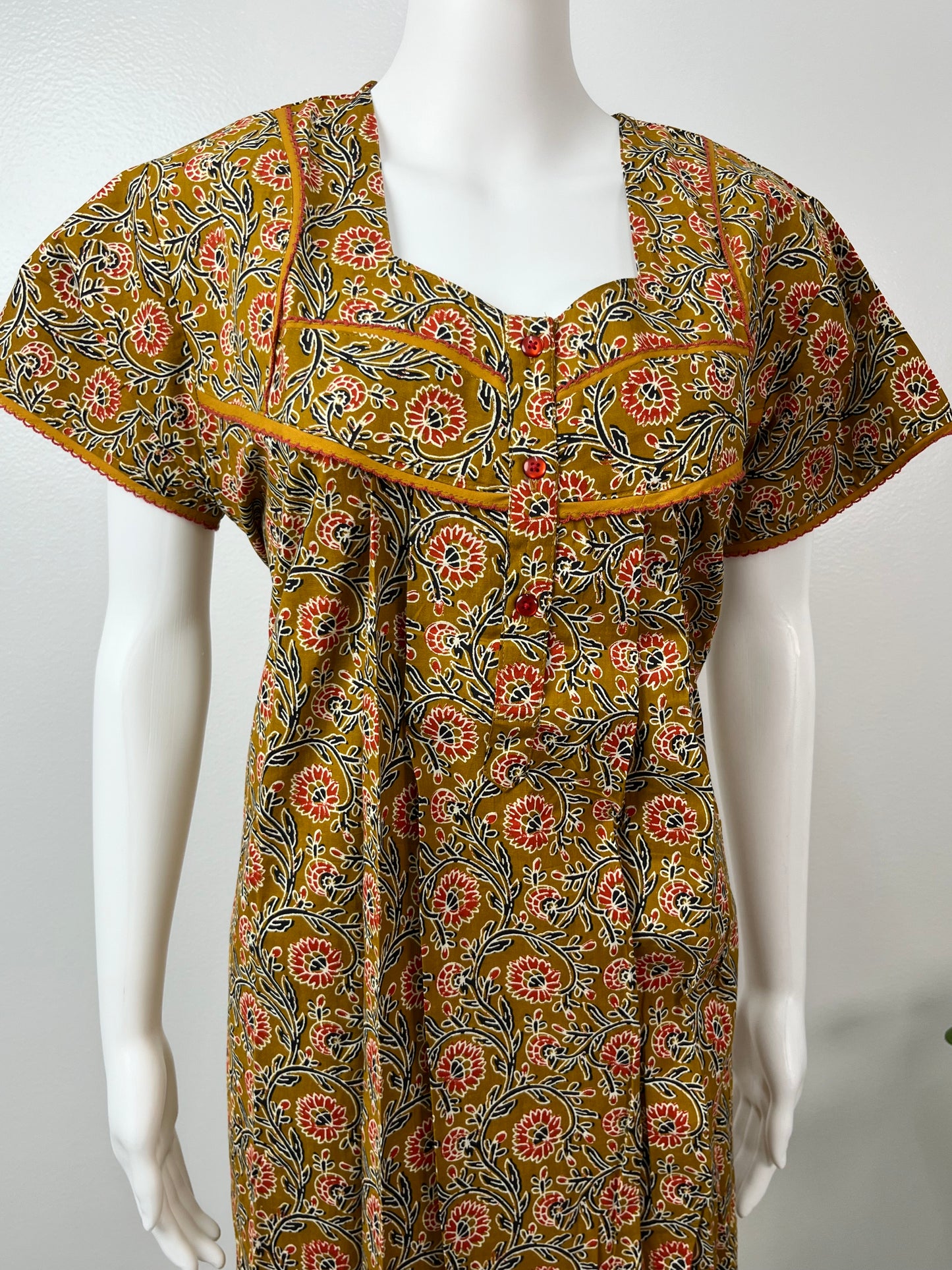 Brown Printed Pure Cotton Nighty Soft & Comfortable