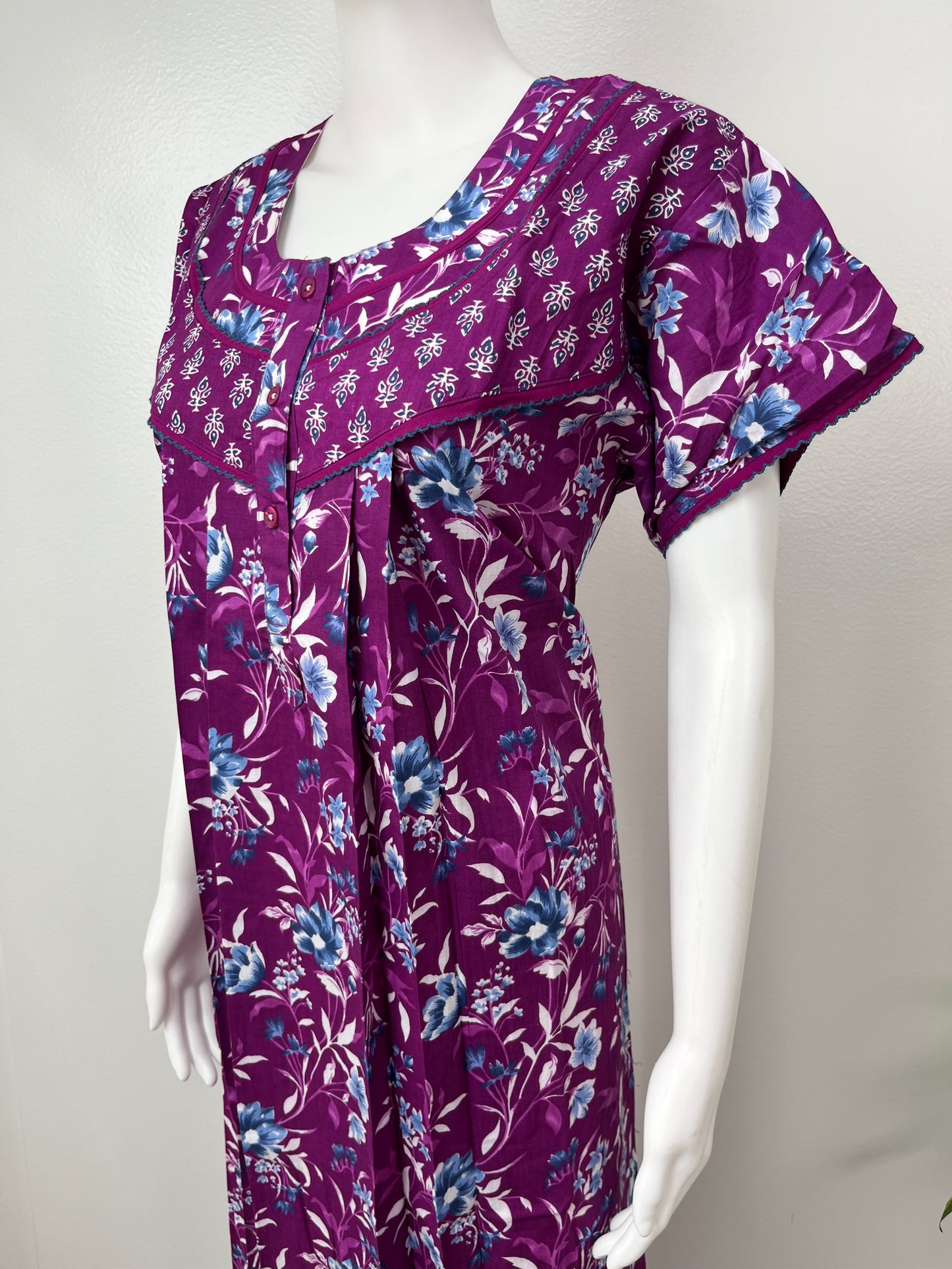 Purple 100% Cotton Nighty Soft & Comfortable for Women