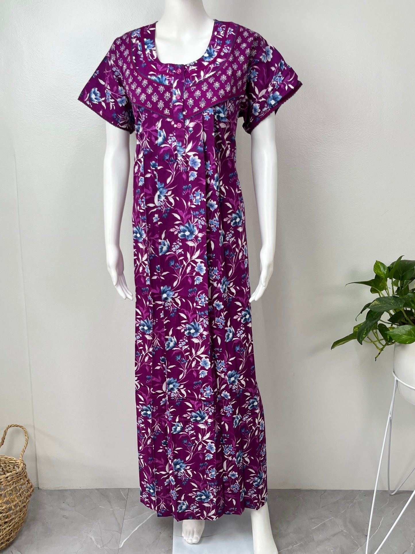 Purple 100% Cotton Nighty Soft & Comfortable for Women
