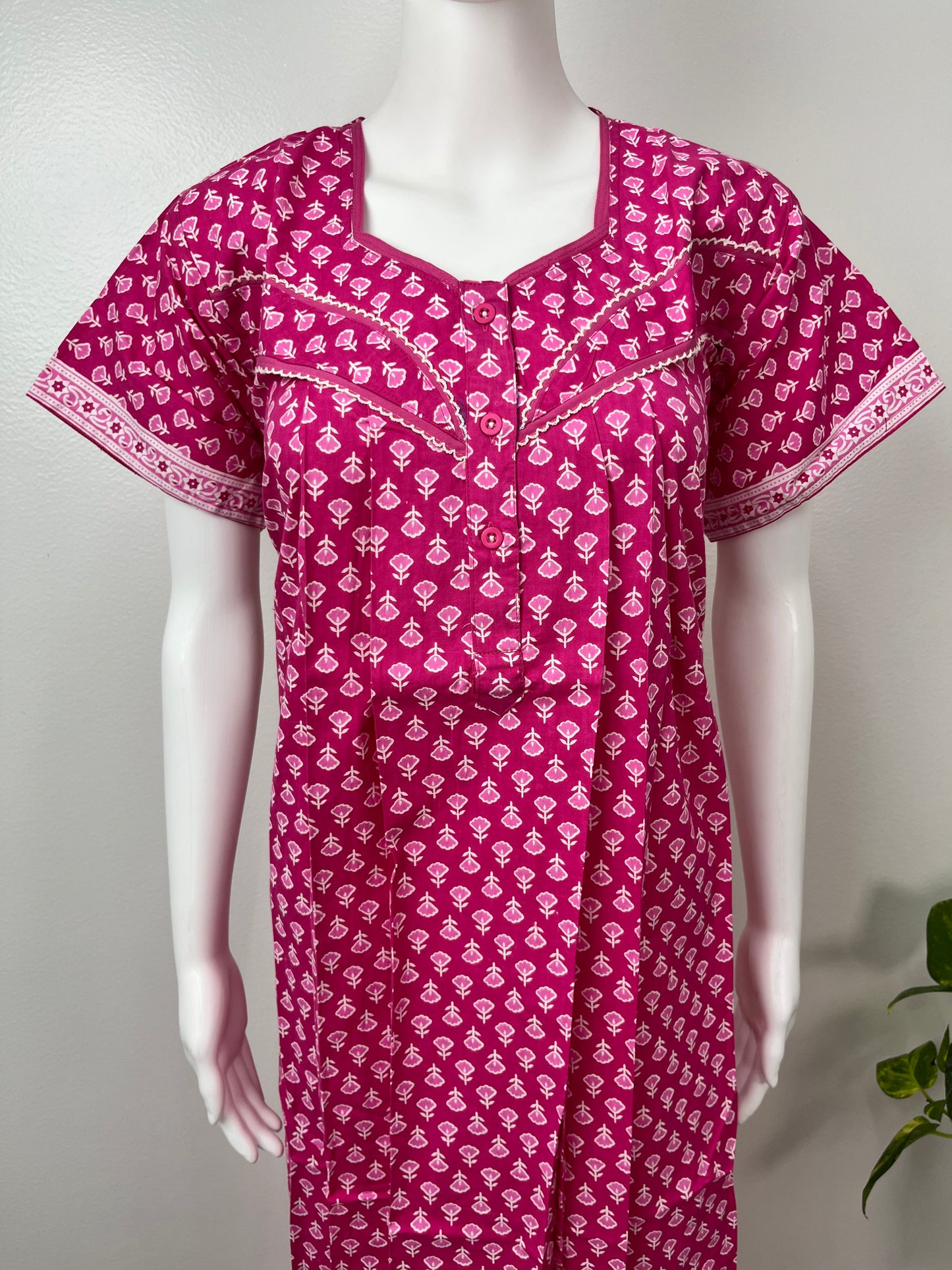 Pink 100% Cotton Women's Nightgown